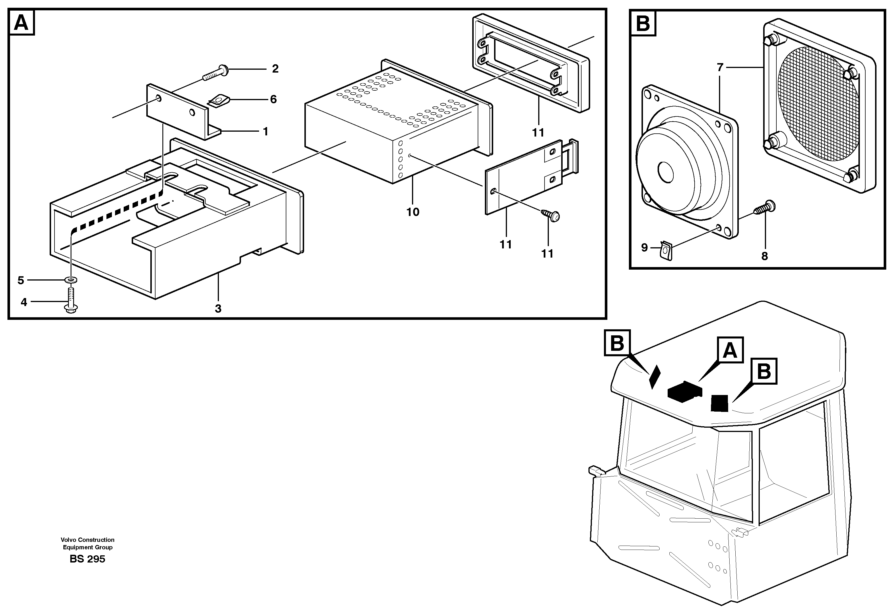 Radio bracket — volvo parts diagram