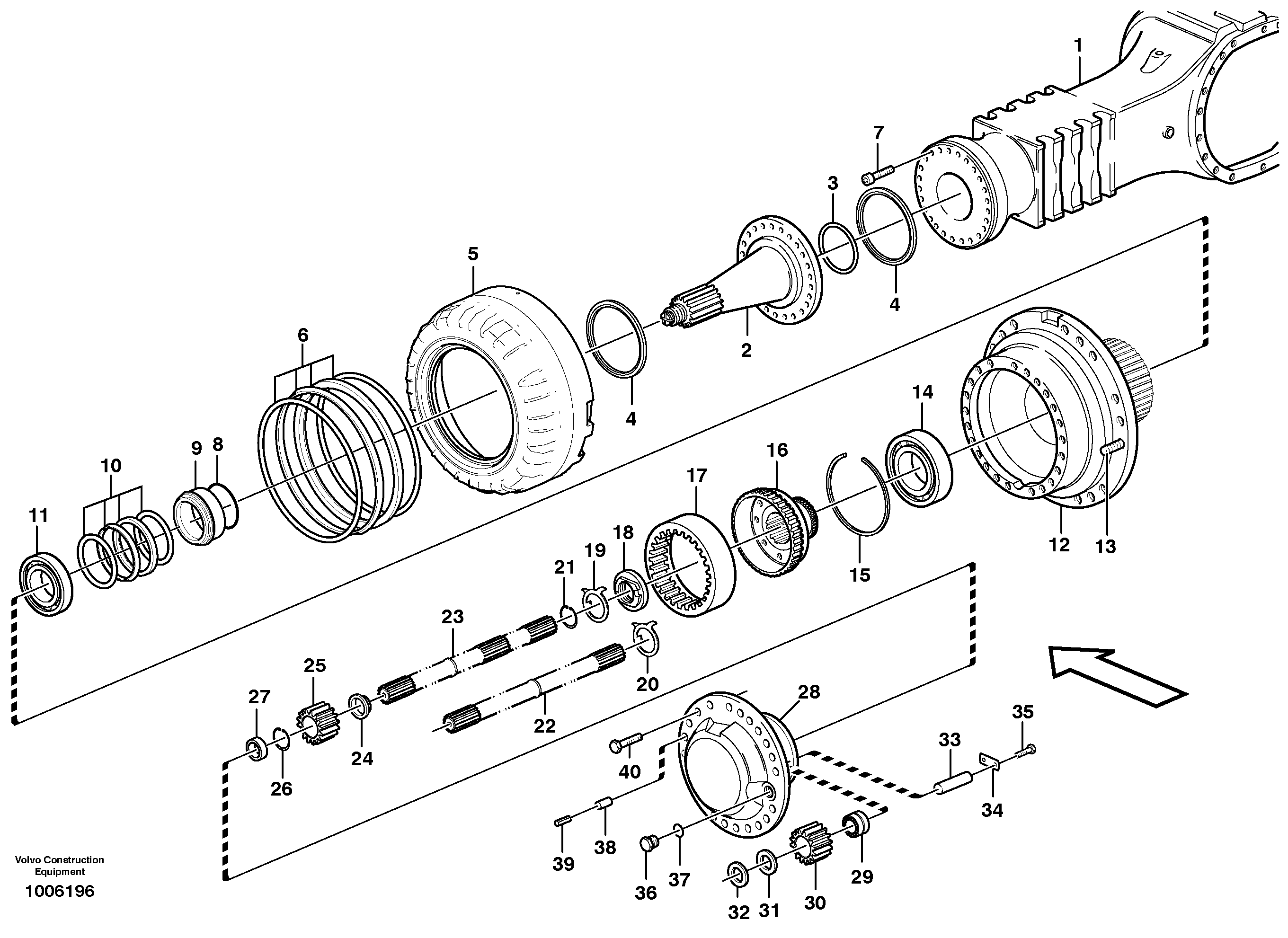 Hub reduction, motorunit  AHW64M PROD NO 23923, 81043, 81269 — volvo parts diagram