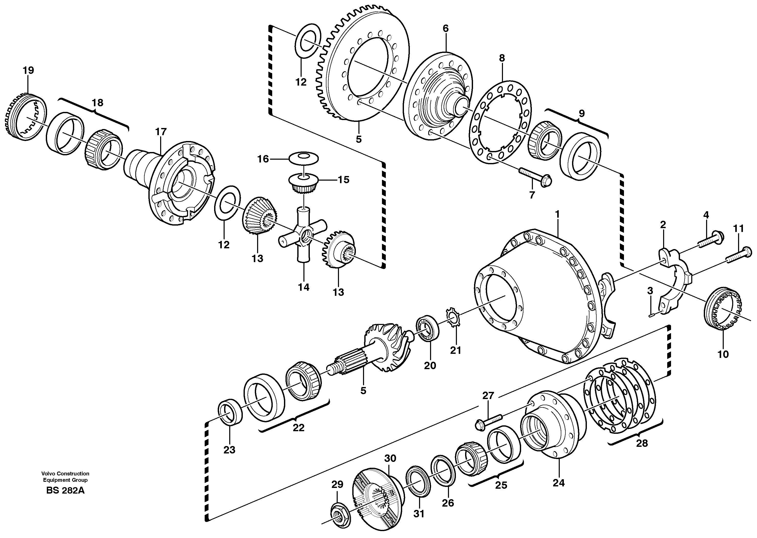 Final drive  AH64L PROD NO 23788, AHW64O PROD NO 23925,81043,81269 — volvo parts diagram