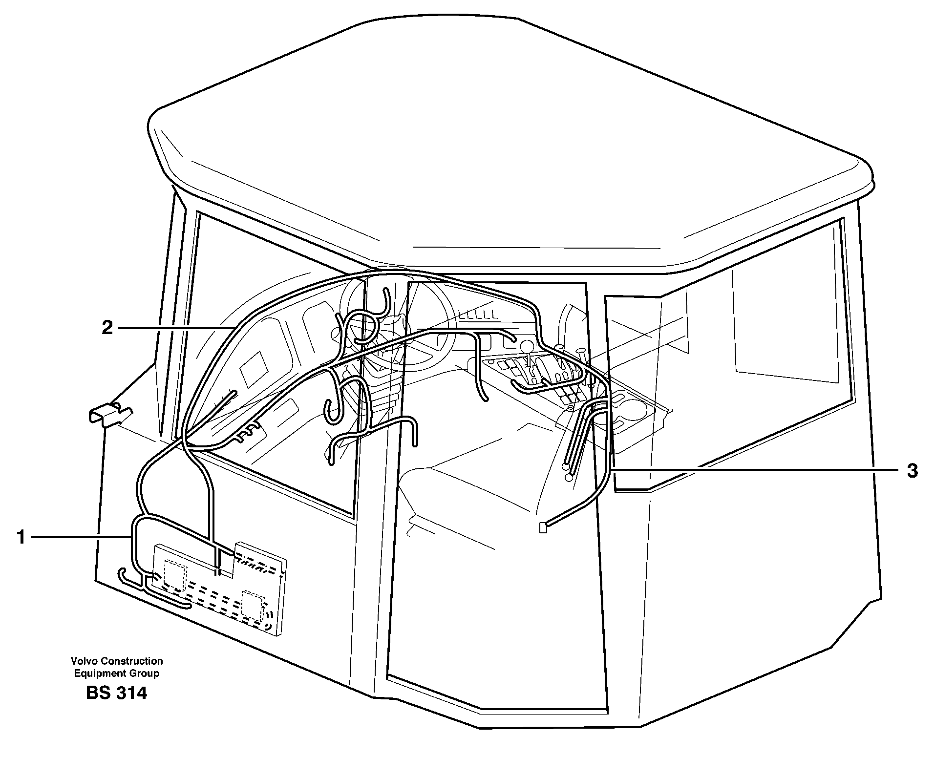 Cable harnesses, cab — volvo parts diagram