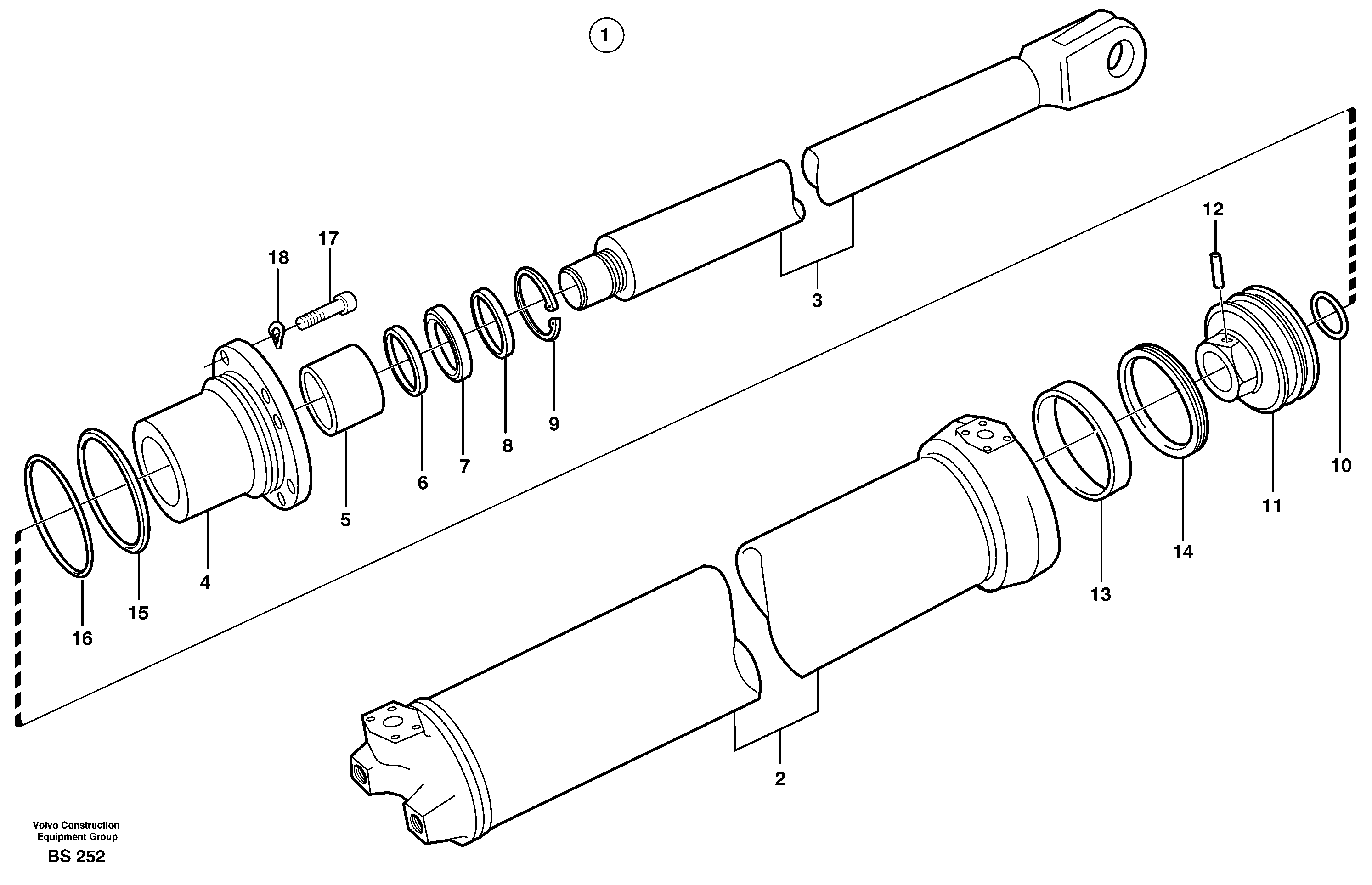 Hoist cylinder — volvo parts diagram