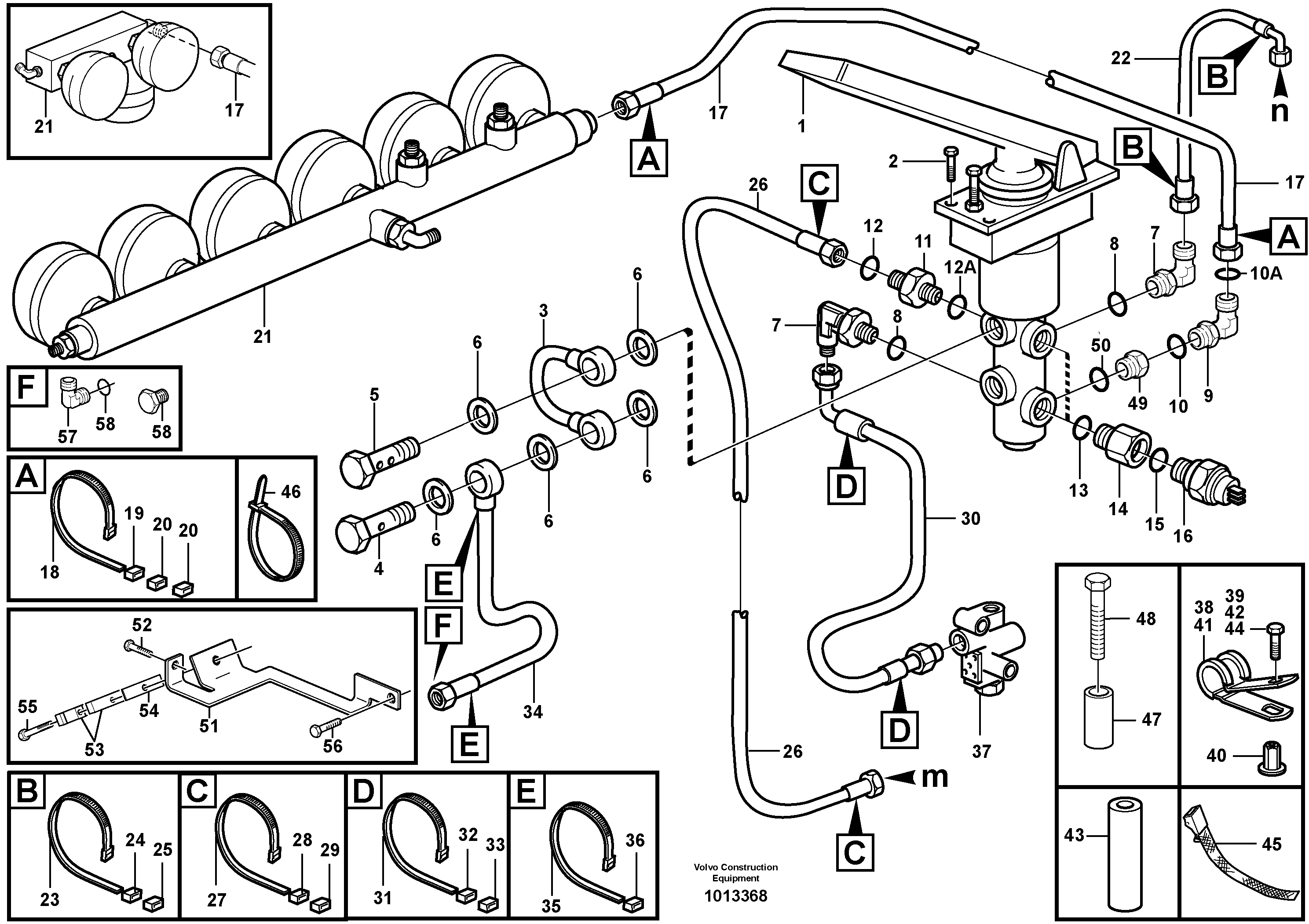 Hydraulic brake system, cab — volvo parts diagram
