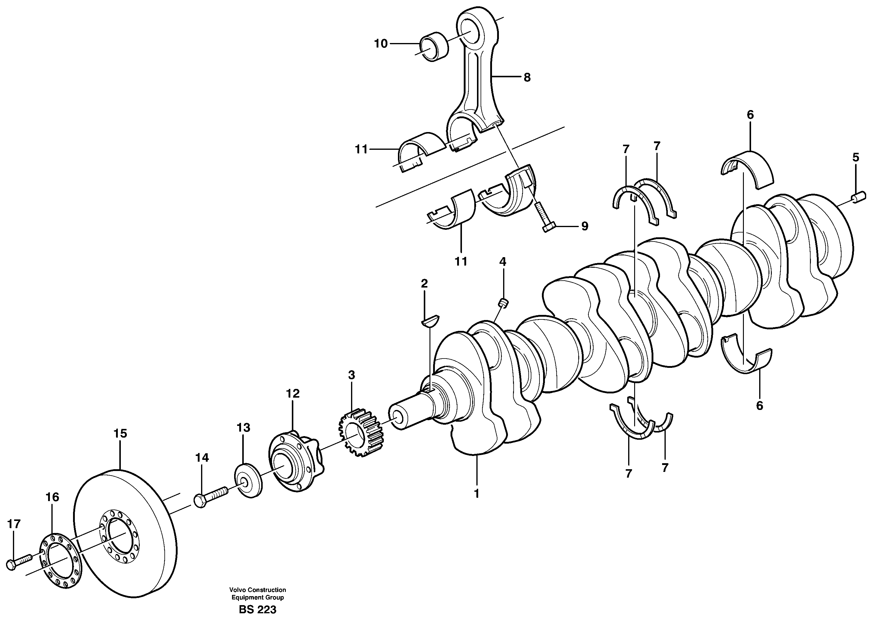 Crankshaft and related parts — volvo parts diagram
