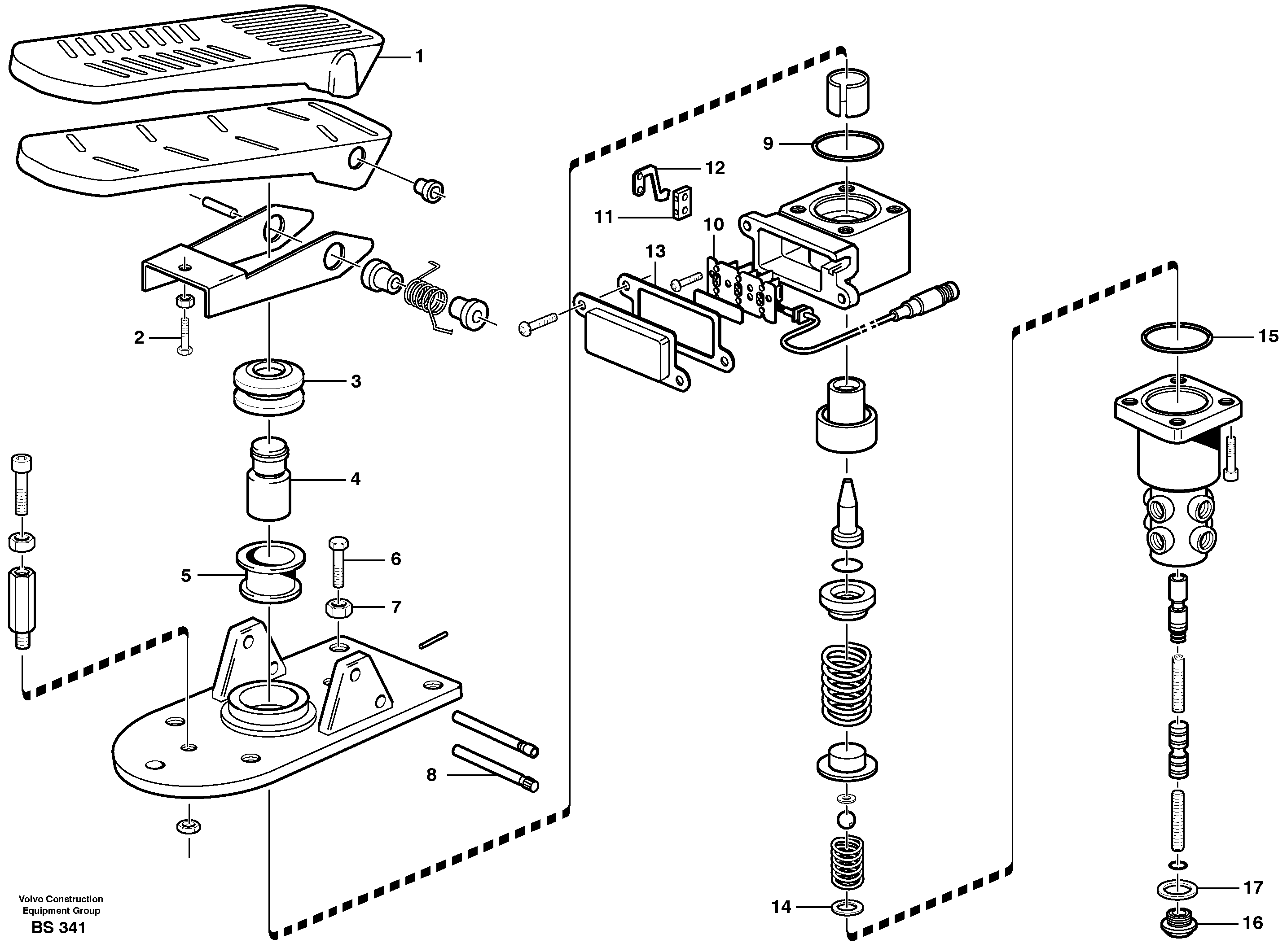 Footbrake valve — volvo parts diagram