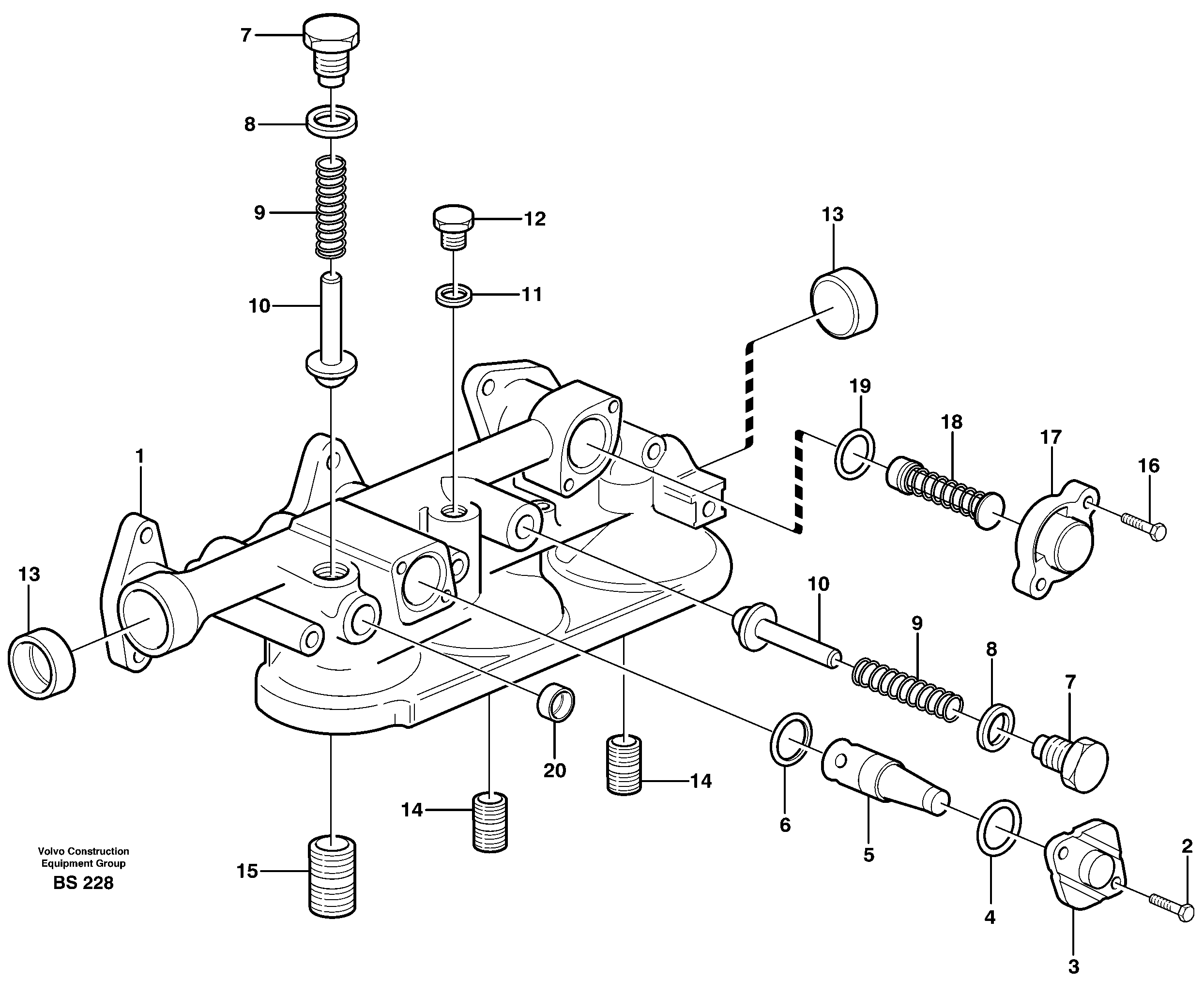 Oil filter housing — volvo parts diagram