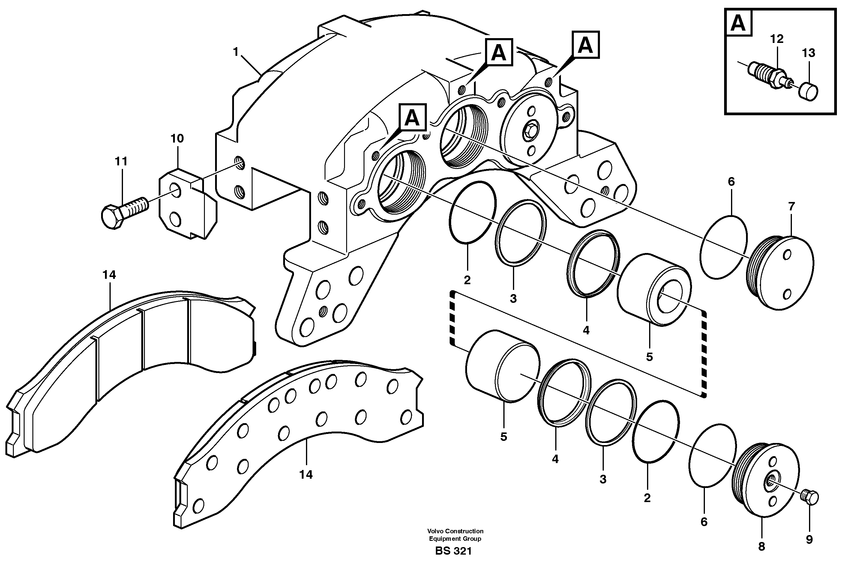 Disc brake — volvo parts diagram