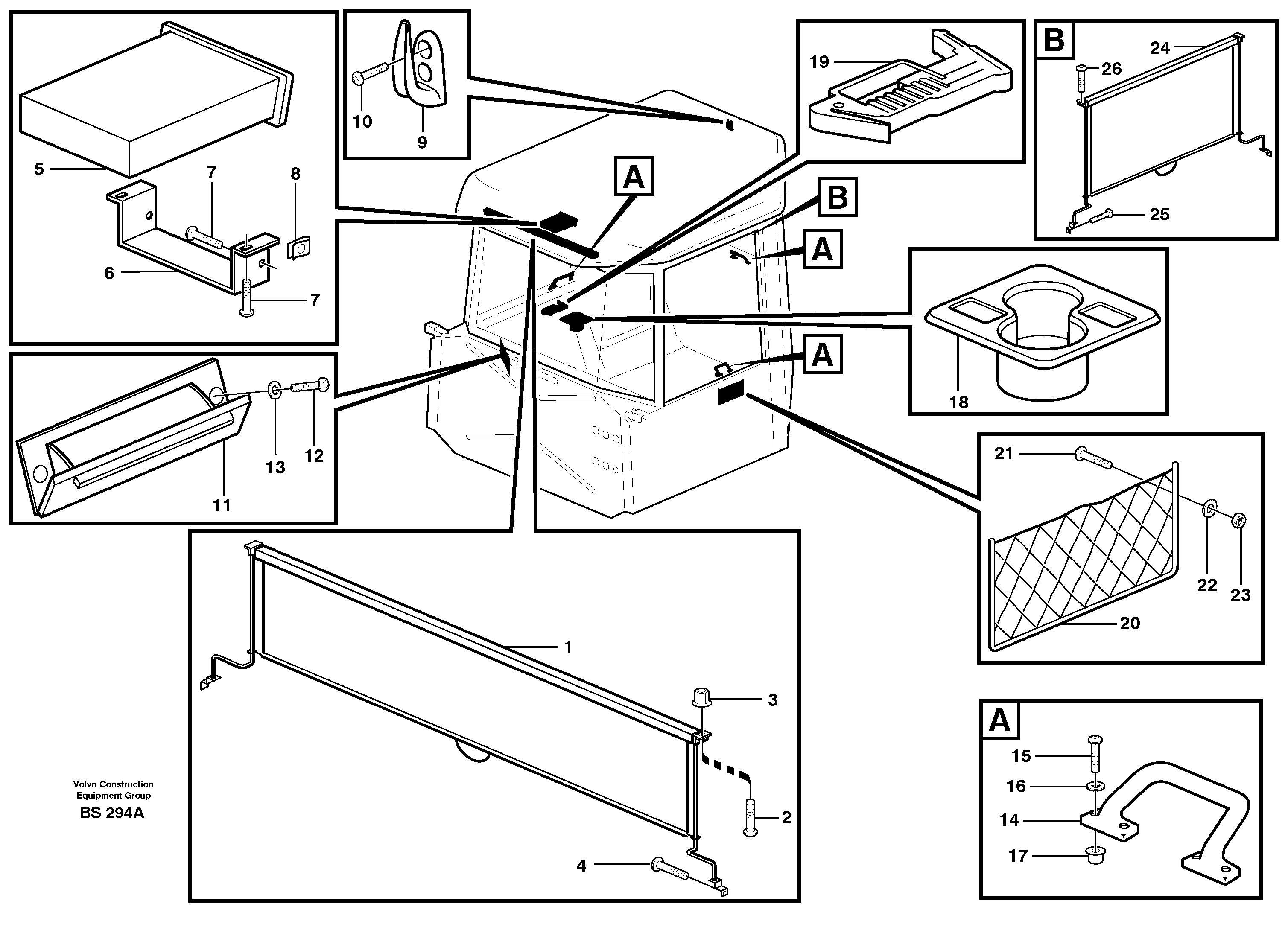 Interior equipment, cab — volvo parts diagram