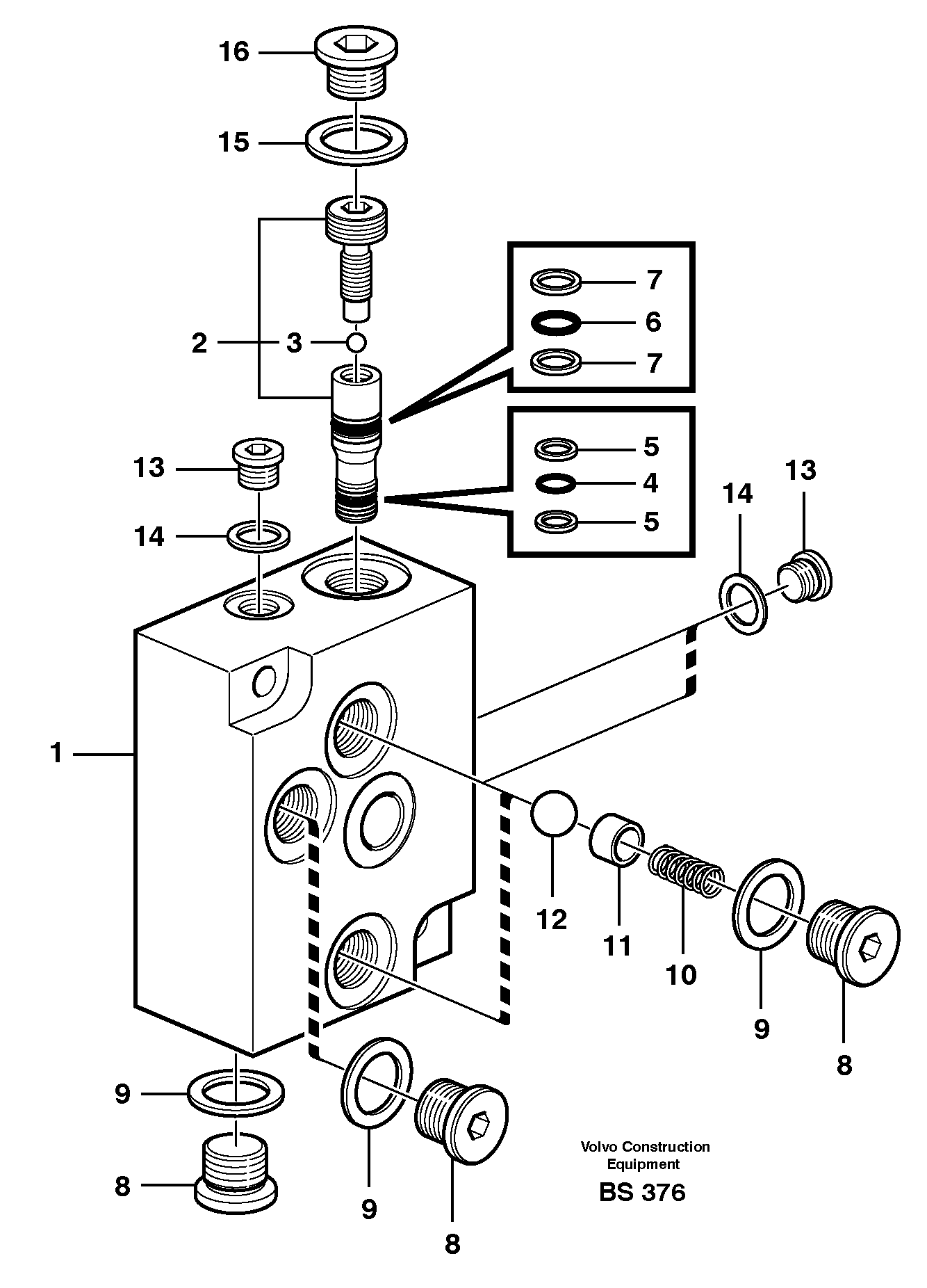 Valve, circuit body and return valve  E PROD — volvo parts diagram