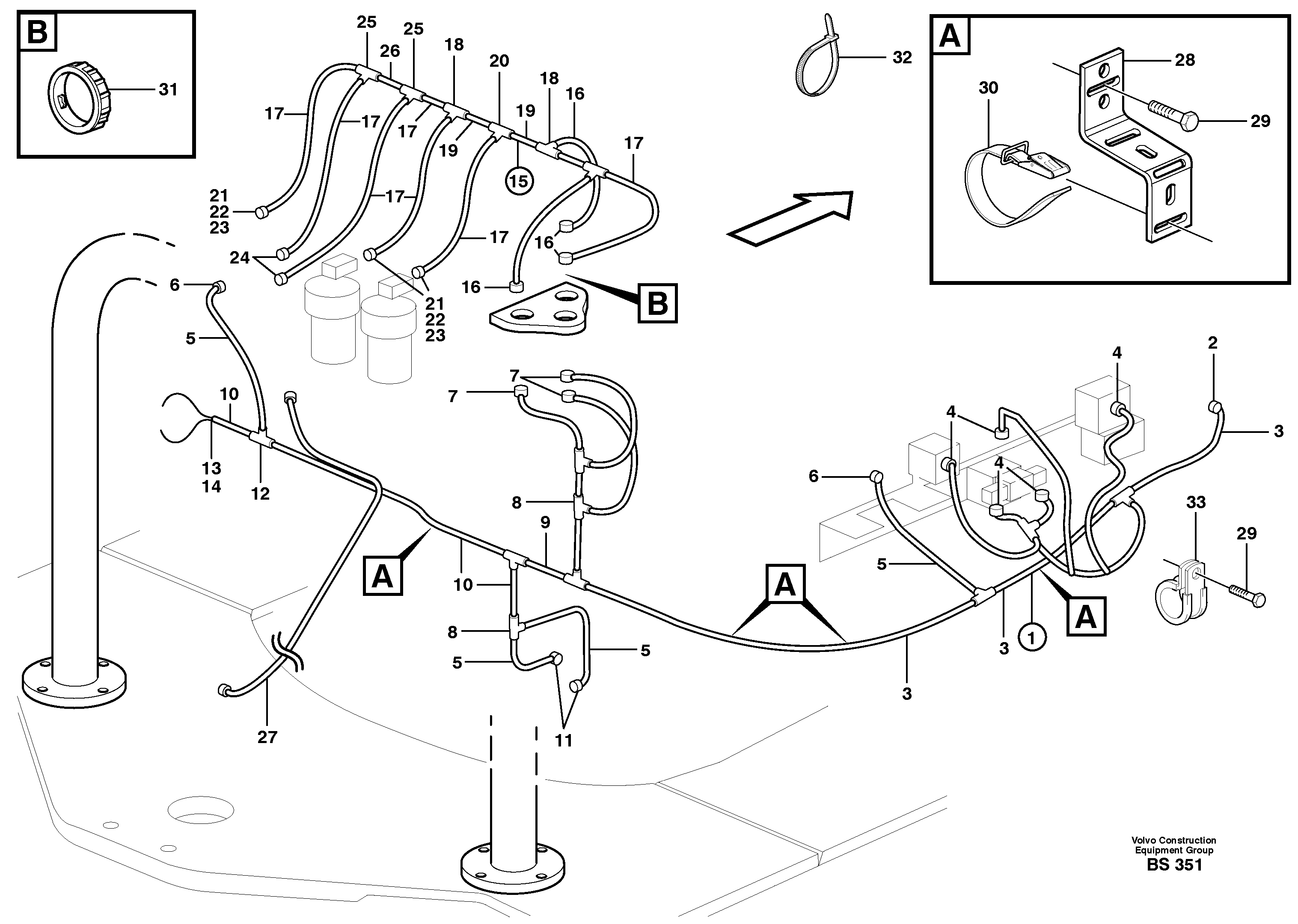 Cable harnesses, front — volvo parts diagram