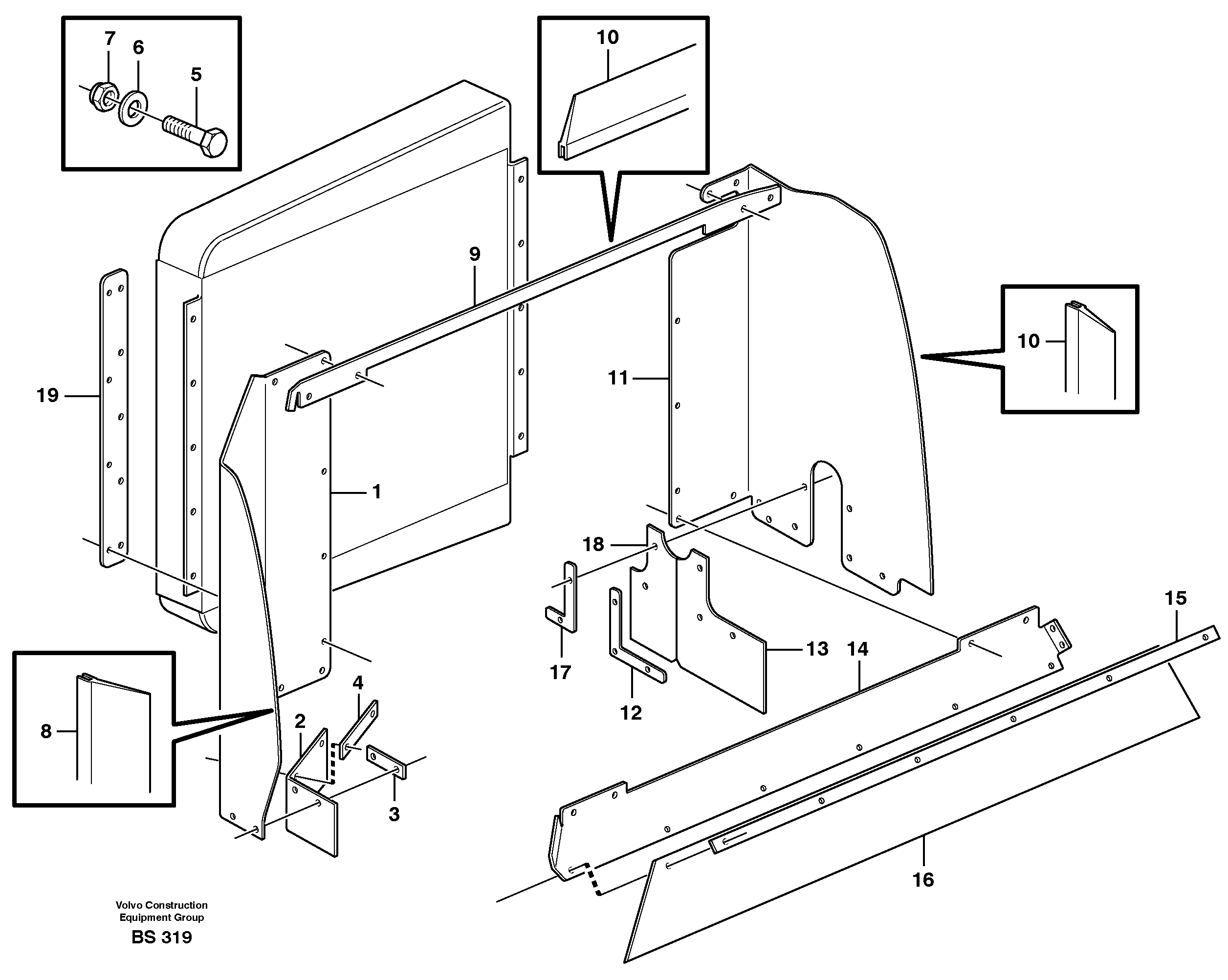 Fan shroud, Intercooler  SER NO - 11734, SER NO - 71059  BRA — volvo parts diagram