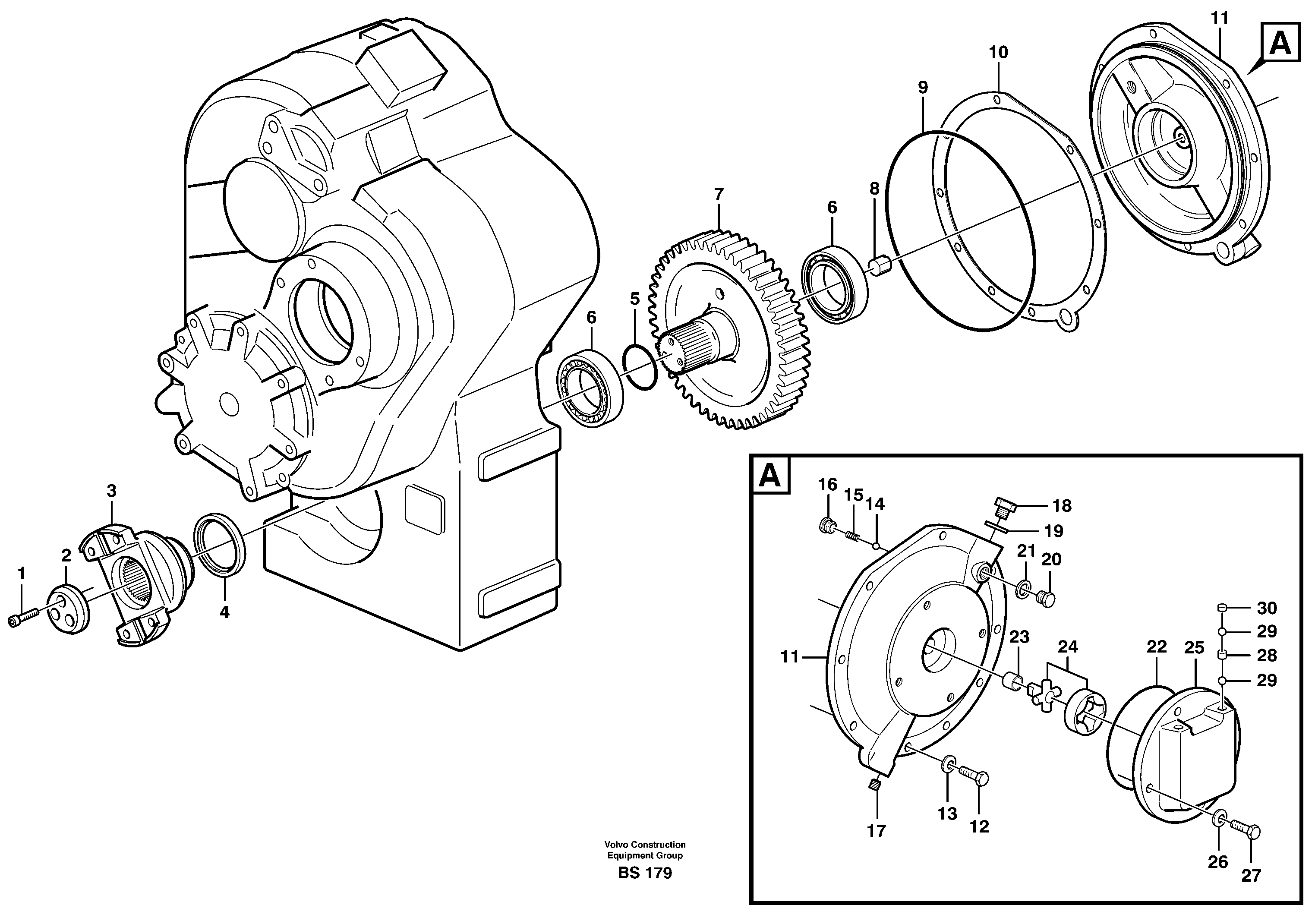 Lower shaft  22519, 22538, 22543 — volvo parts diagram