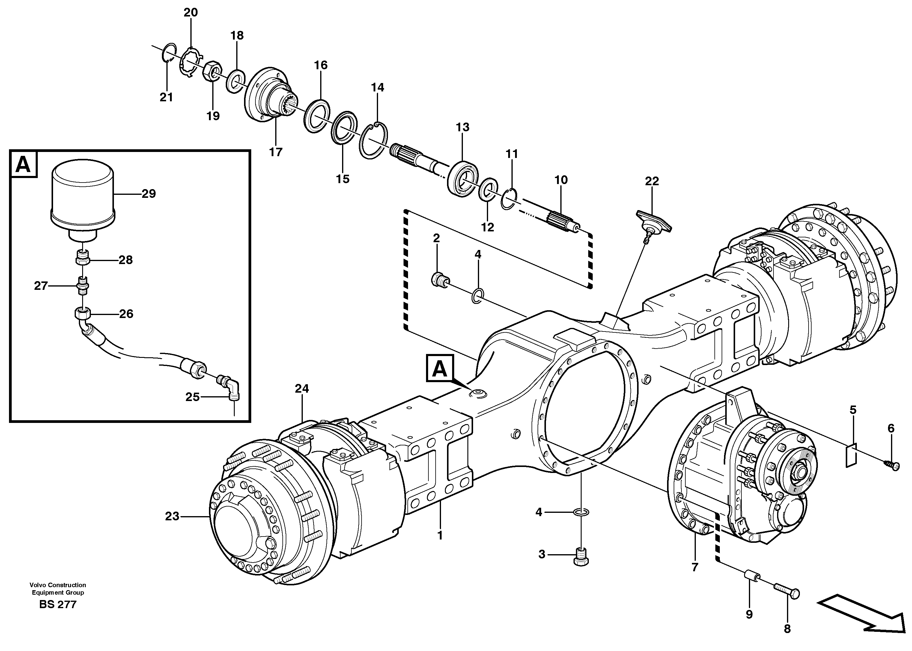 Planetary axle 1, load unit  AH64K PROD NO 23787 — volvo parts diagram
