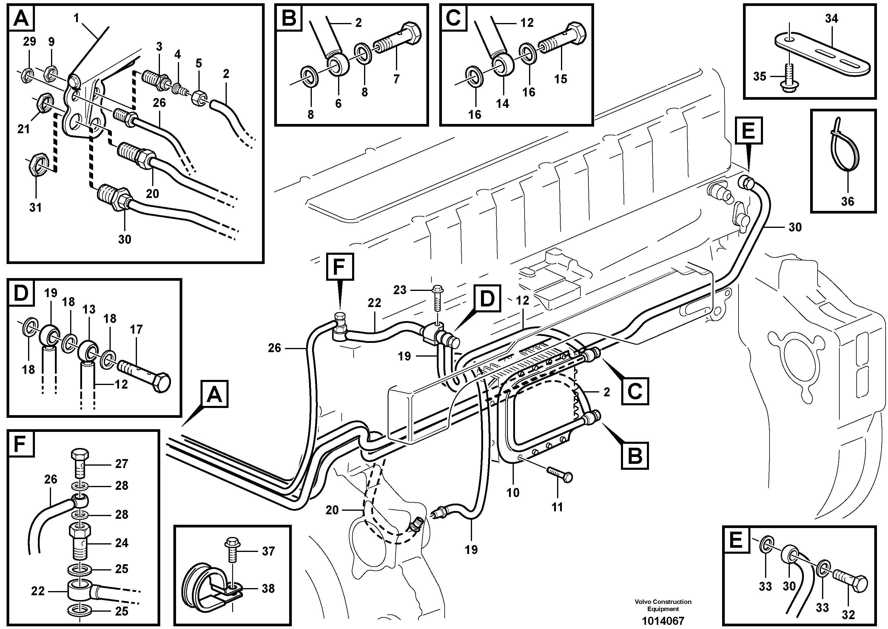 Fuel pipes, fuel pump  SER NO 13001 -, SER NO 72001 - BRA — volvo parts diagram