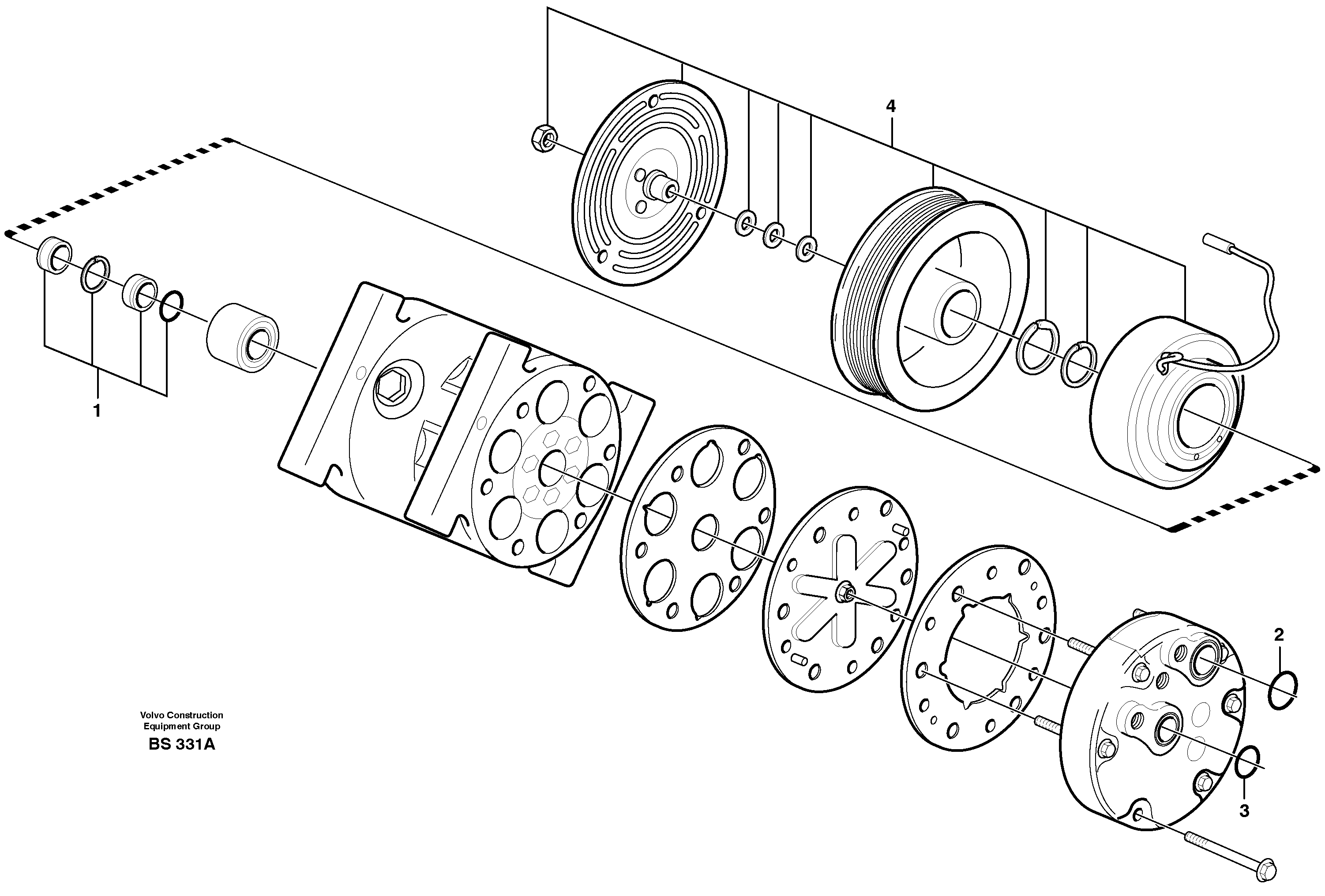 Air compressor  93333, 81239 — volvo parts diagram
