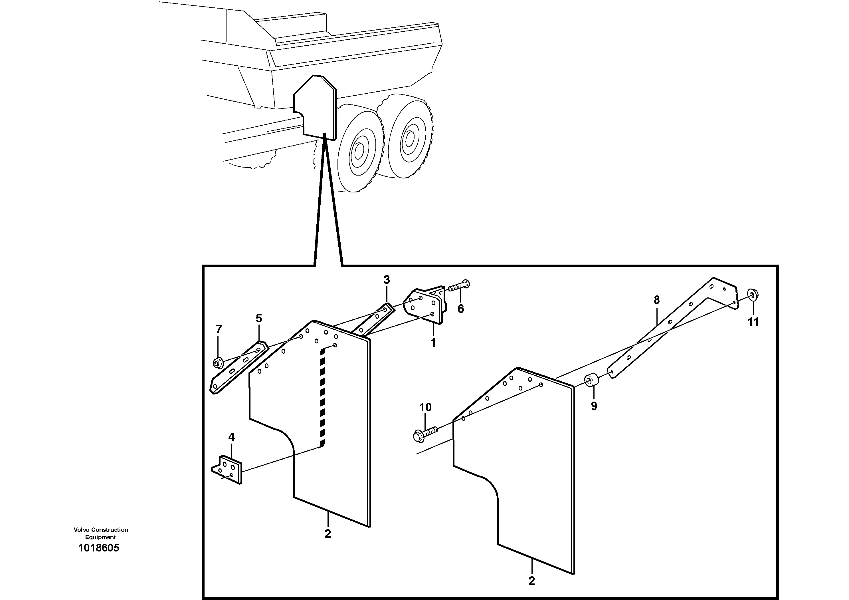 Mudflap, load unit — volvo parts diagram