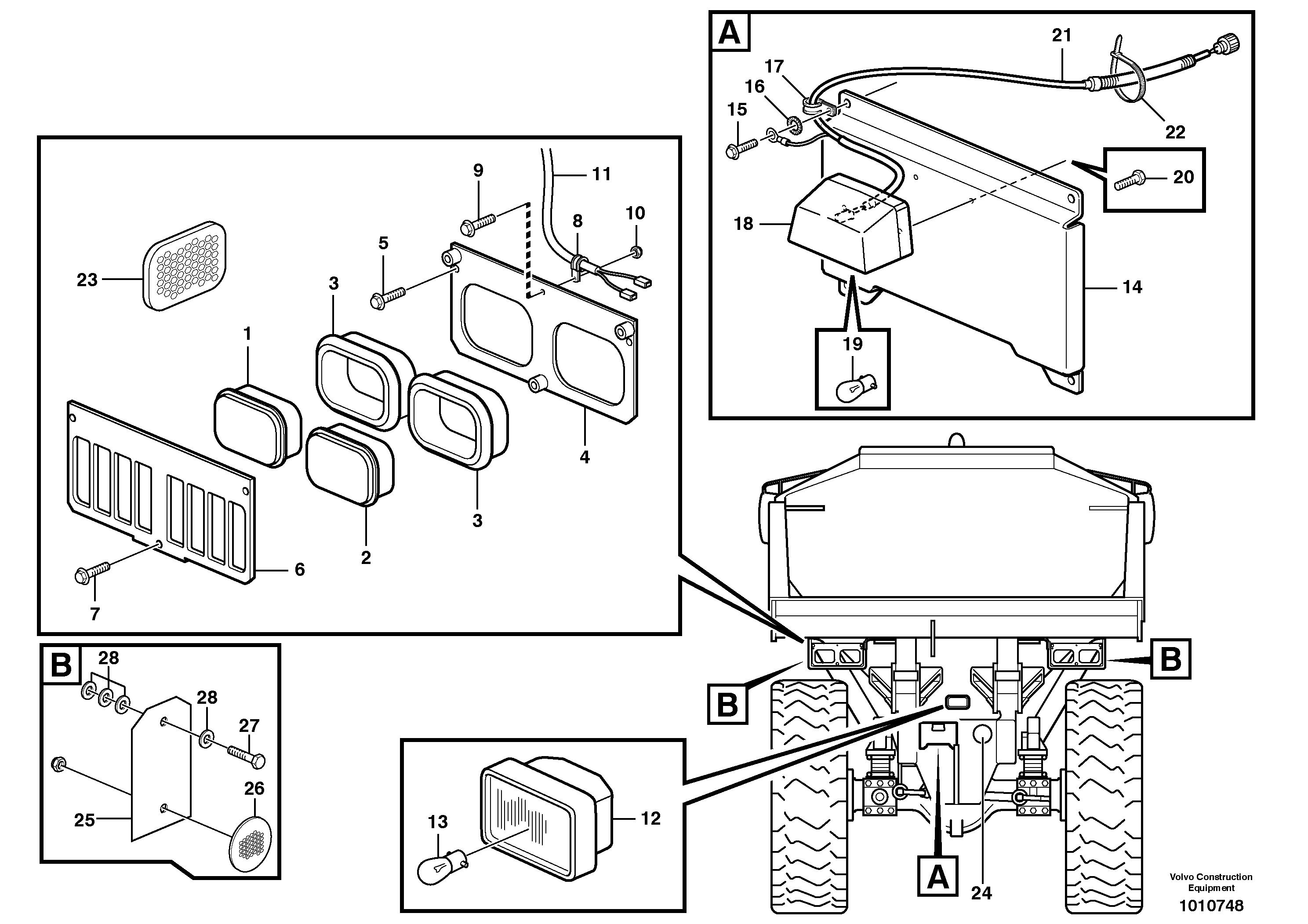 Lighting, rear — volvo parts diagram