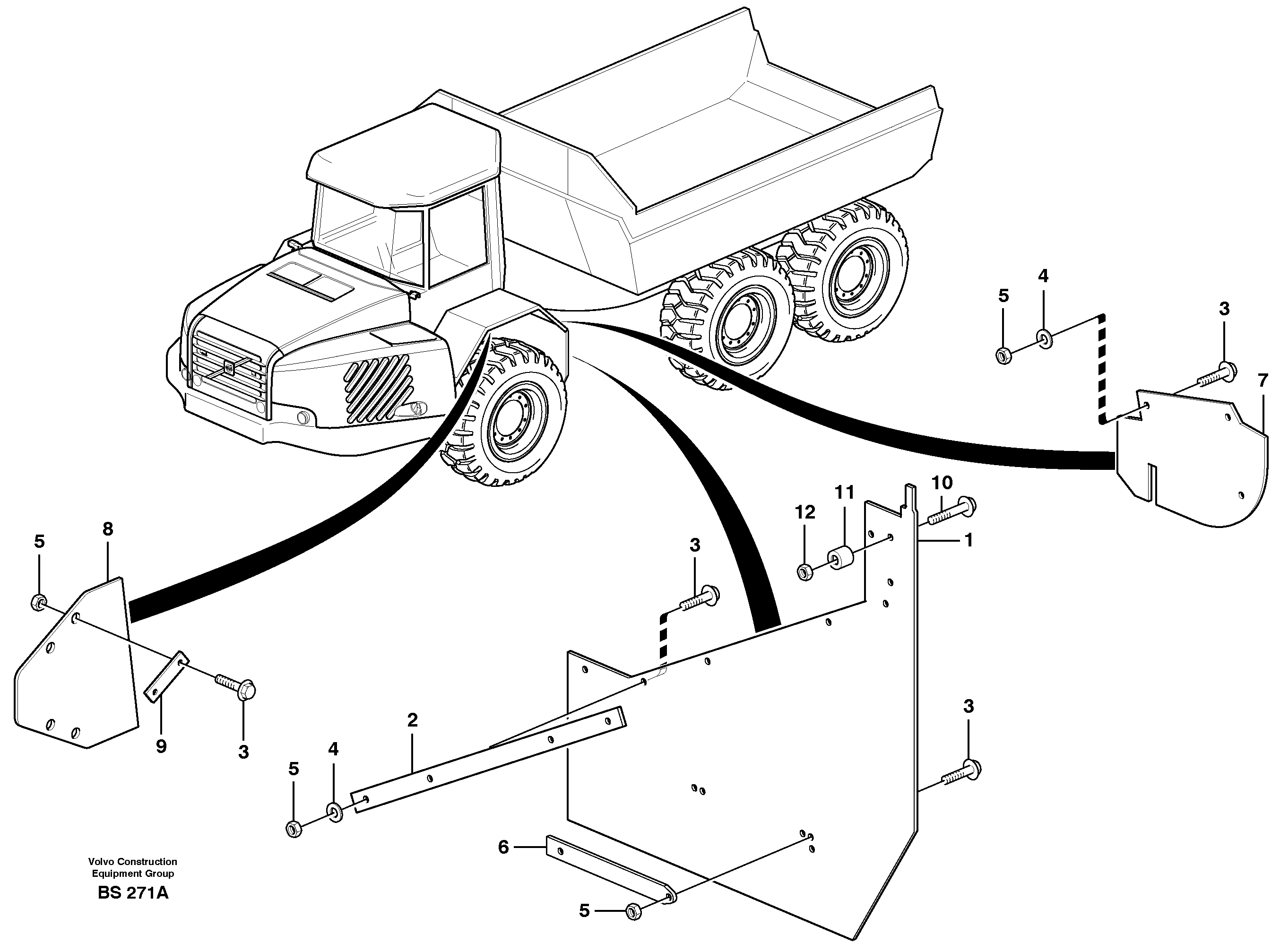Mudflap, motor unit — volvo parts diagram