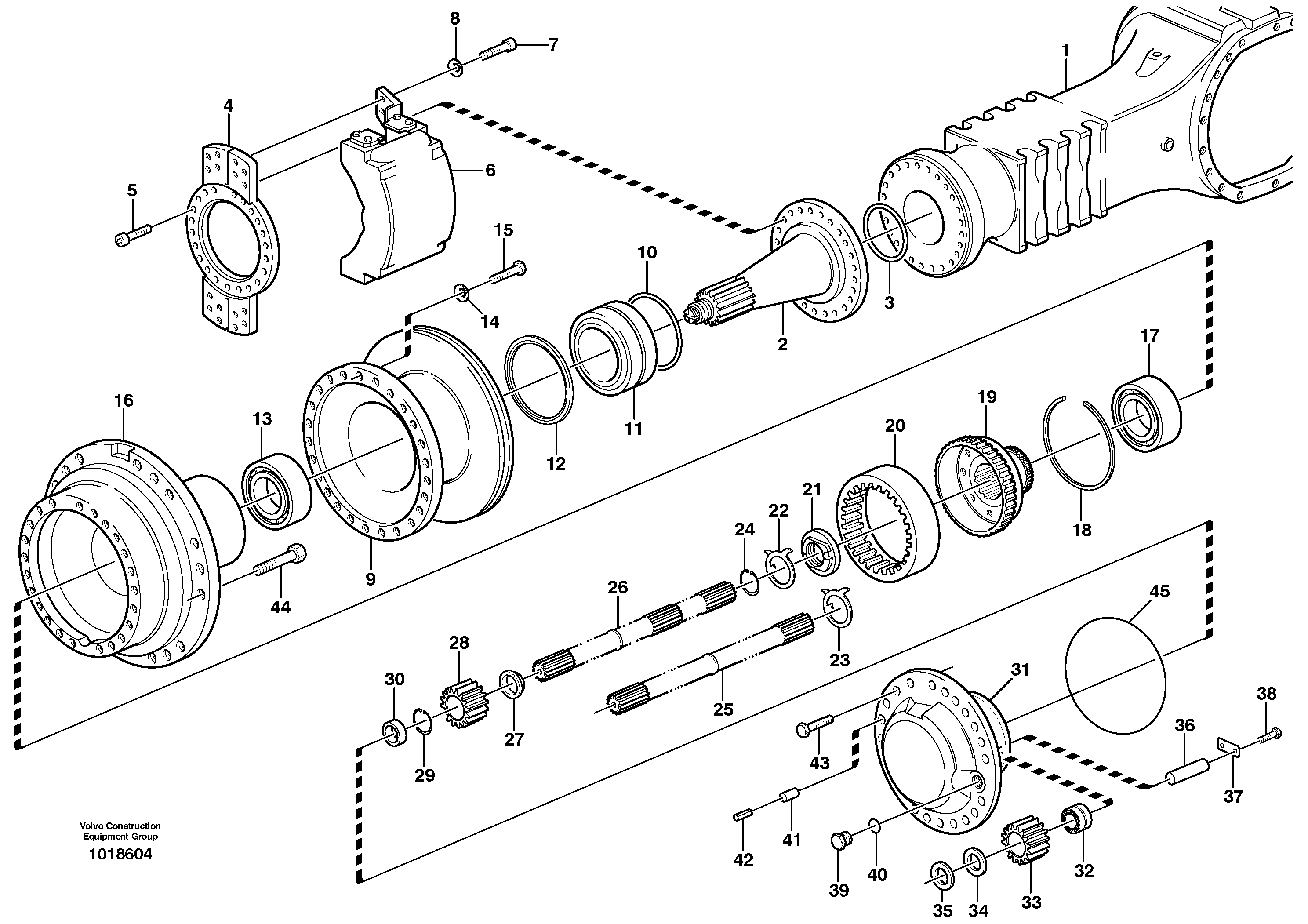 Hub reduction, motorunit  AH64J PROD NO 23786 — volvo parts diagram