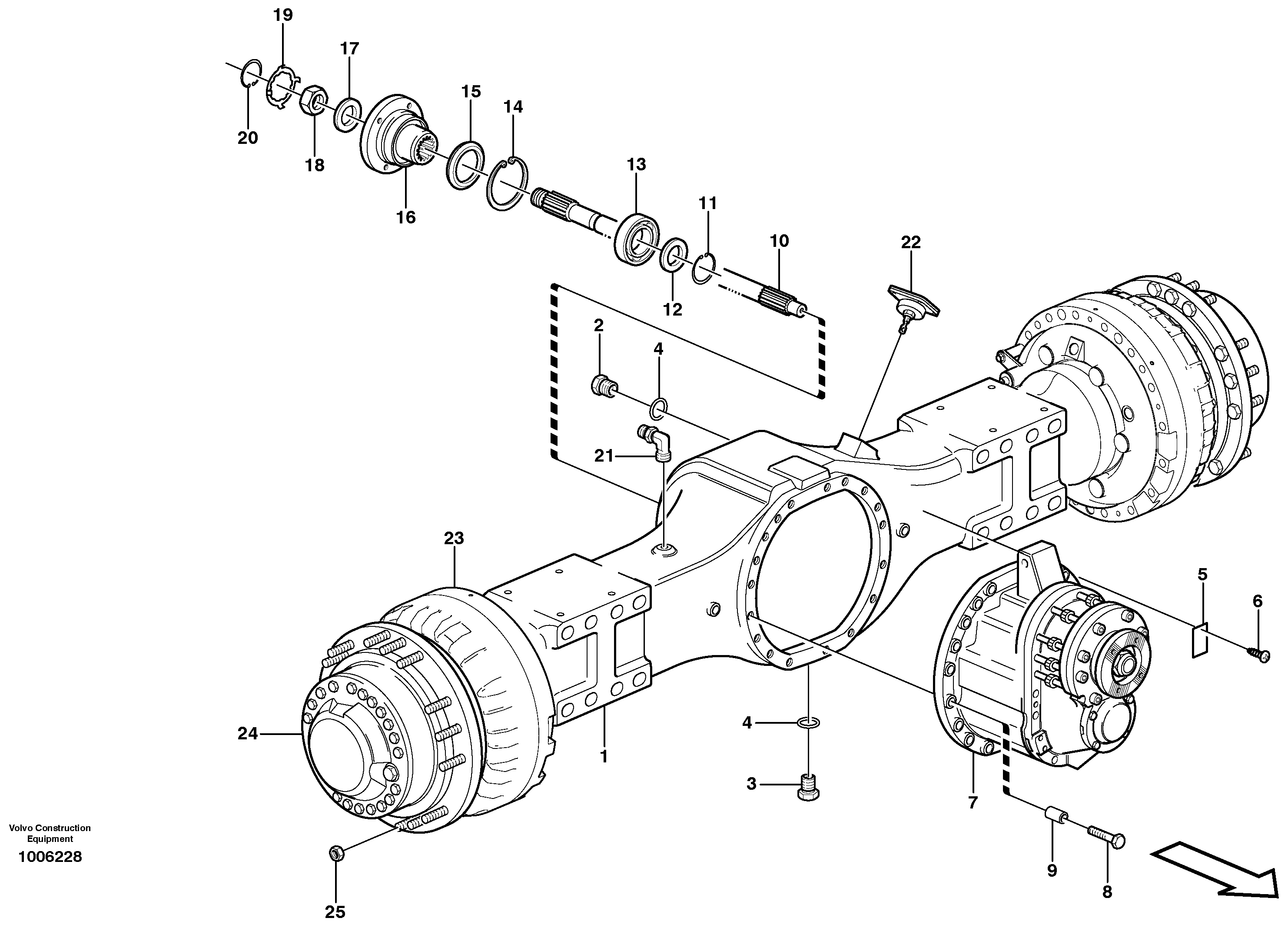 Planetary axle 1, load unit  AHW 64N PROD NO 23924, 81043, 81269 — volvo parts diagram