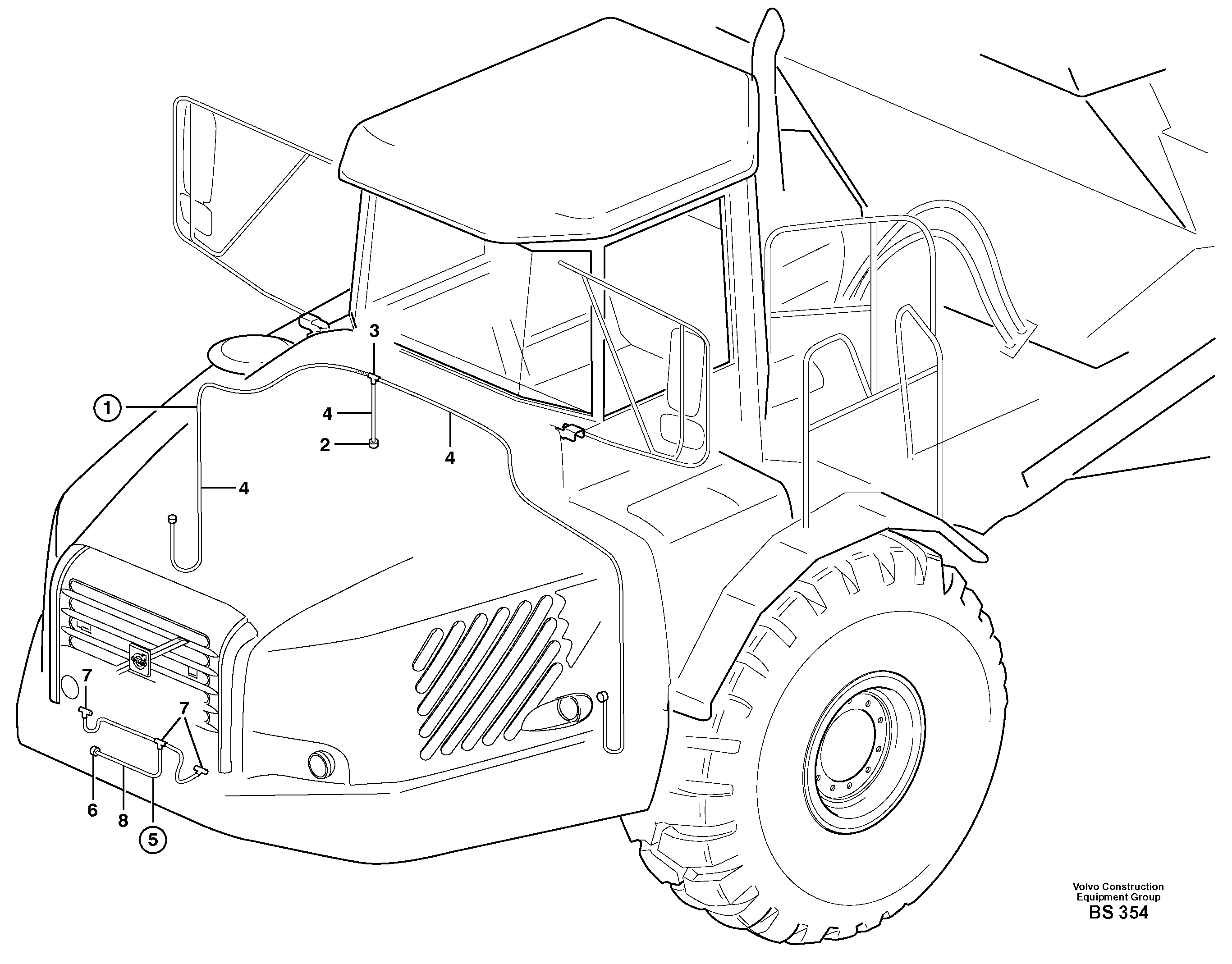 Cable harnesses, front — volvo parts diagram