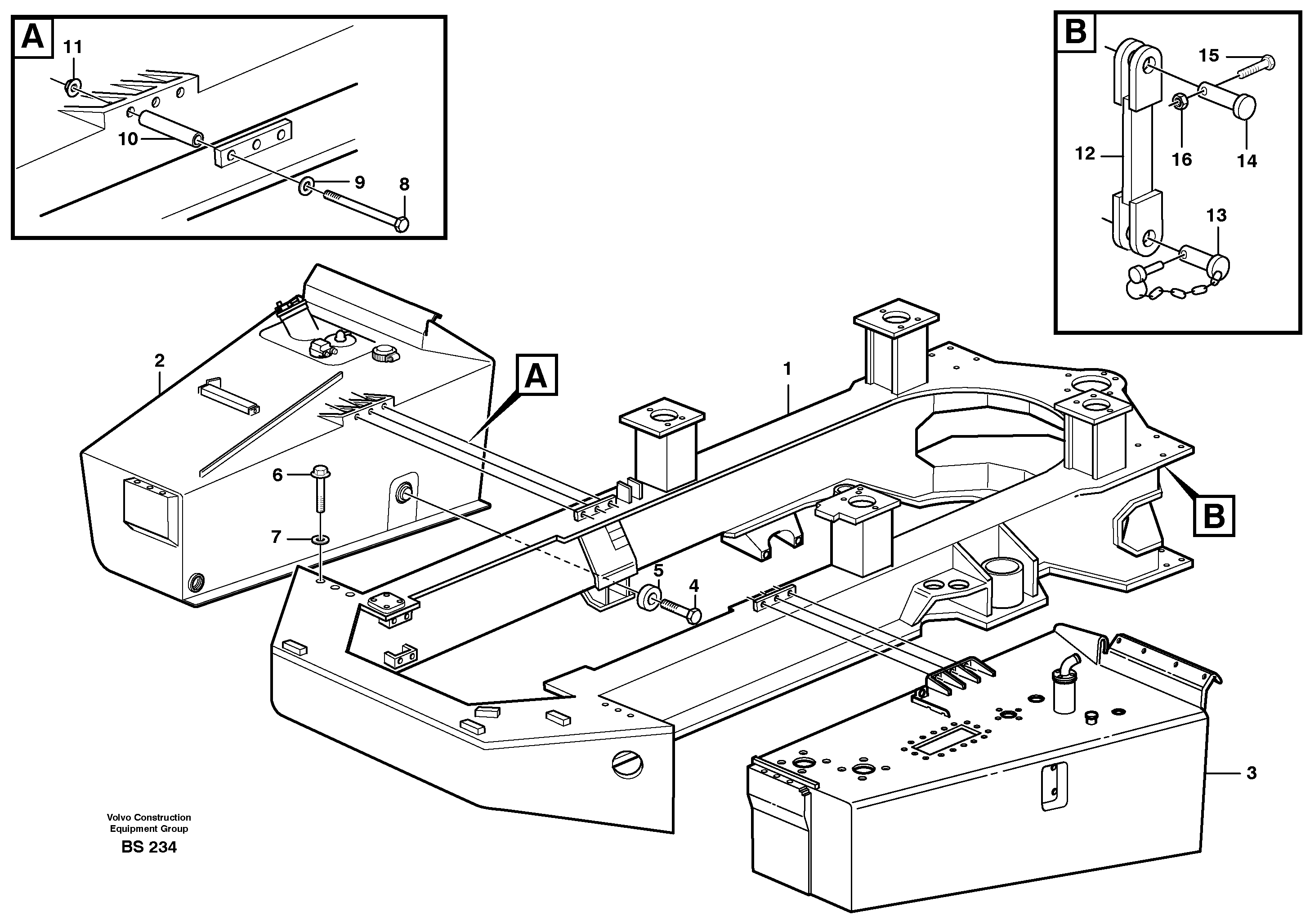 Frame, front — volvo parts diagram