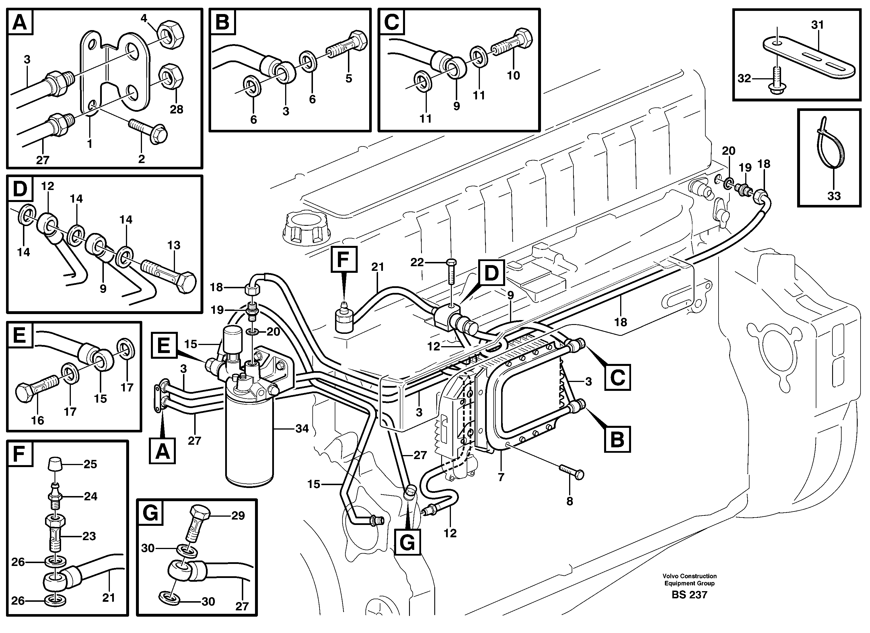 Fuel pipes, fuel pump  SER NO - 13000, SER NO - 72000 BRA — volvo parts diagram