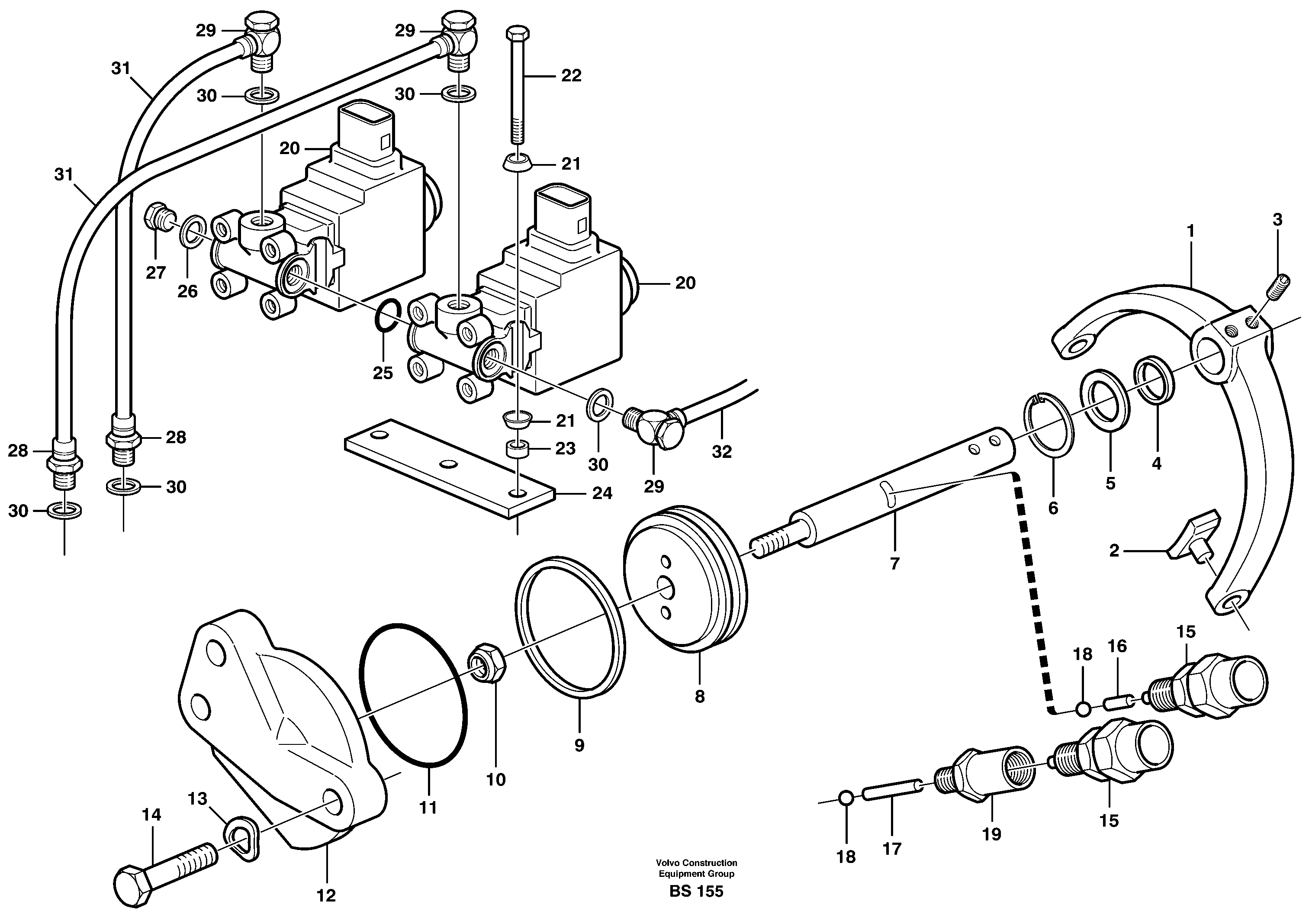 Control for high and low gear  22519, 22538, 22543 — volvo parts diagram