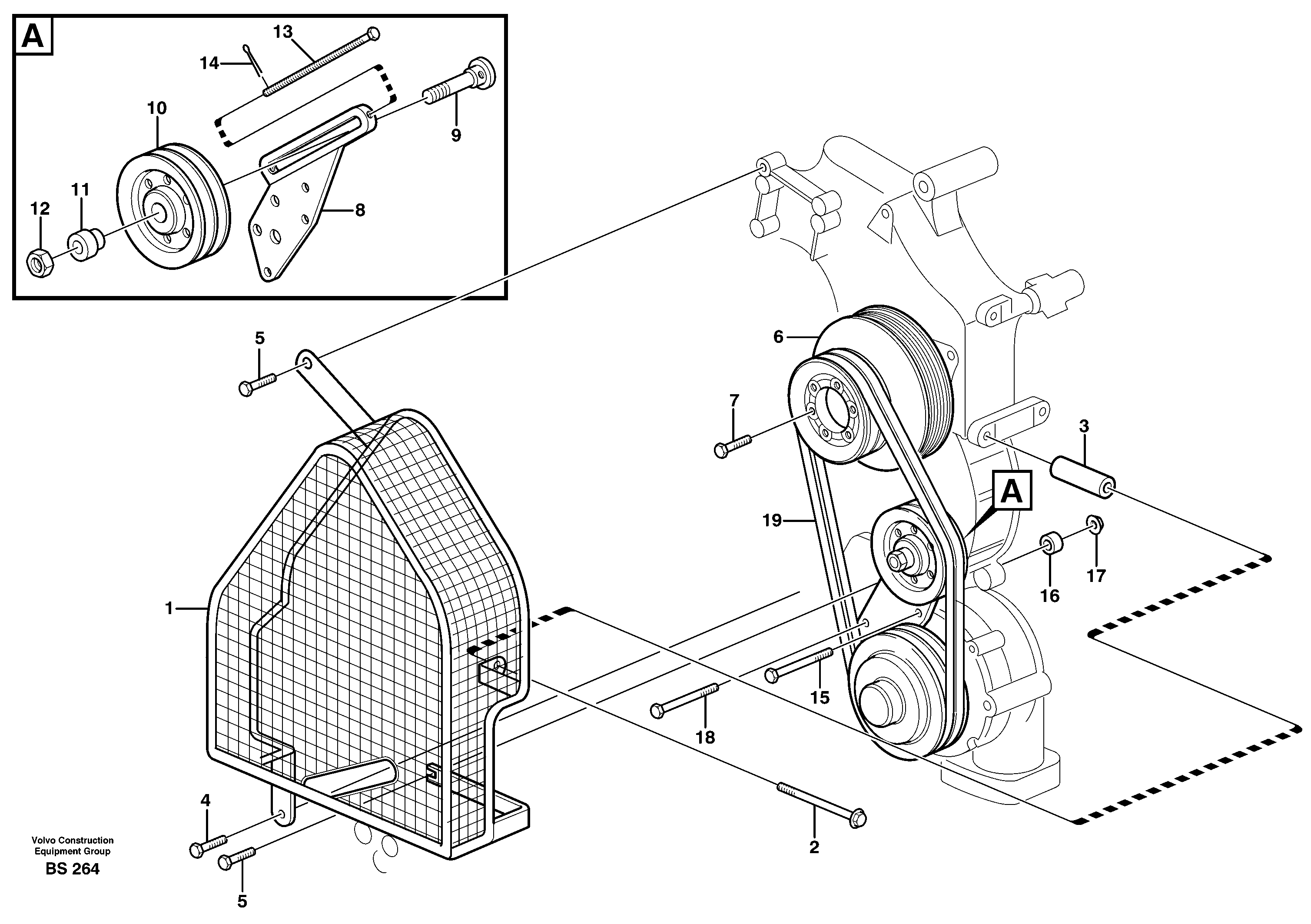 Belt transmission  SER NO - 11987, SER NO - 71257 BRA — volvo parts diagram