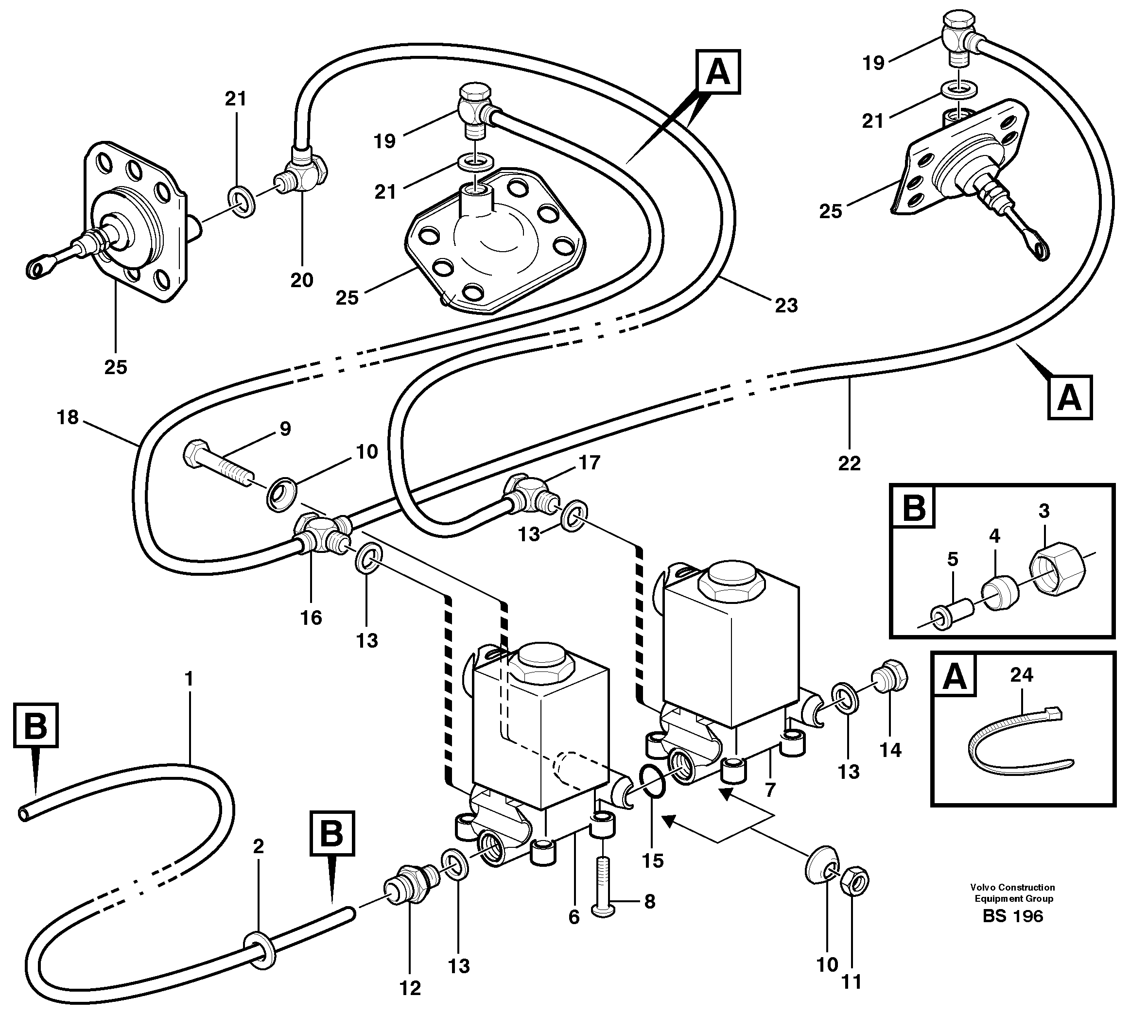 Pneumatic system, 6x6 and diff lock, load unit — volvo parts diagram