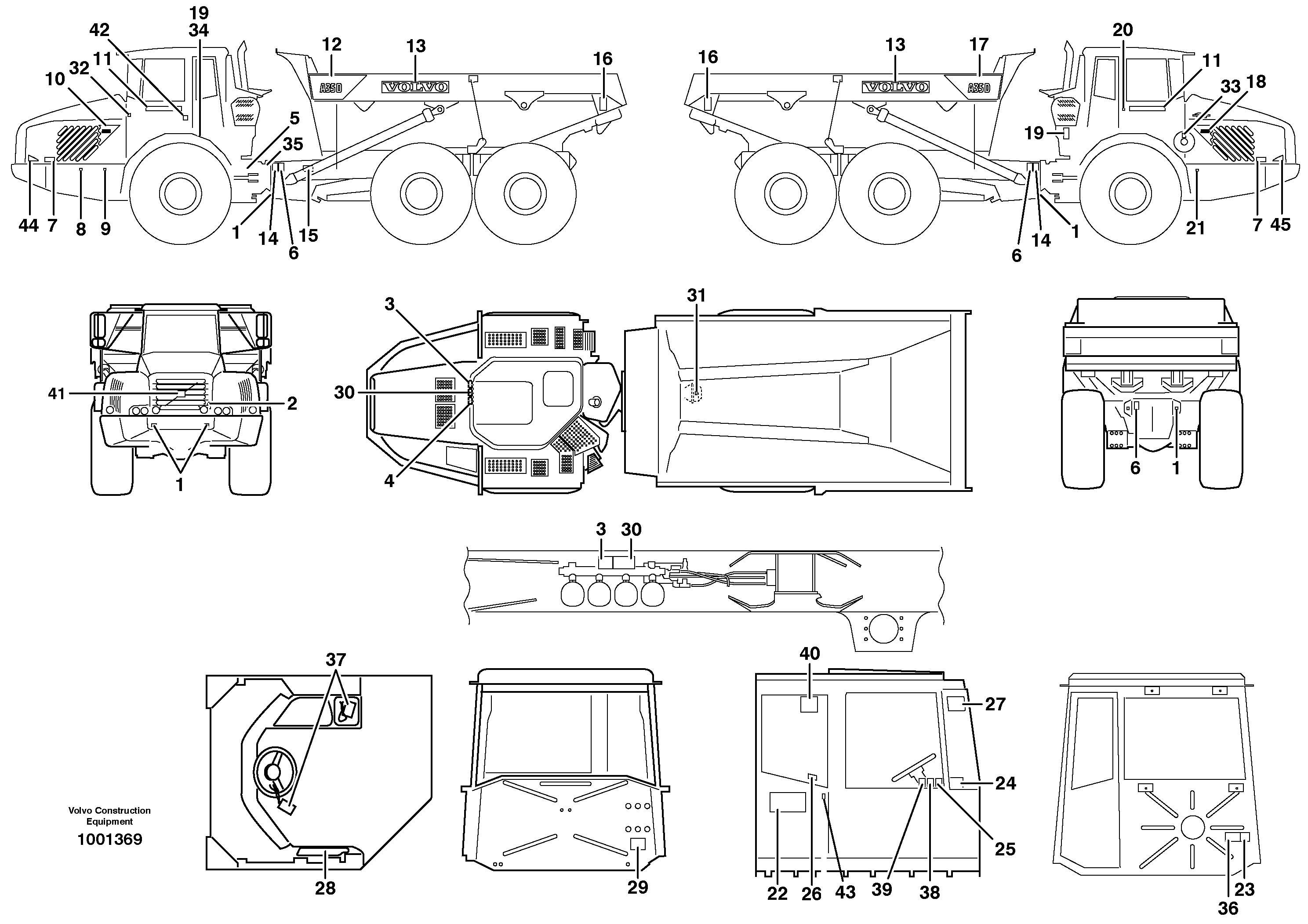 Sign plates and decals — volvo parts diagram