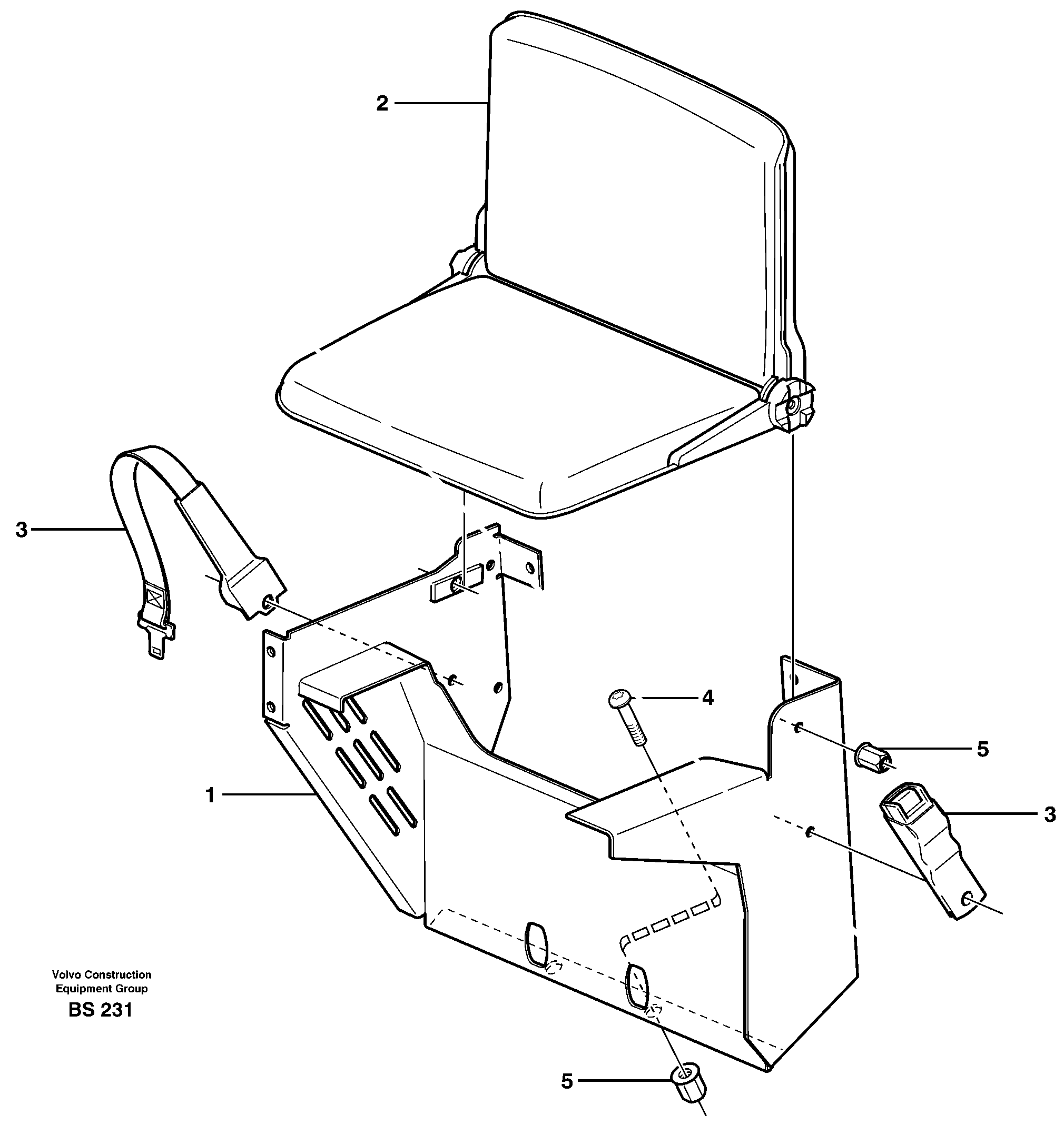 Instructor's seat — volvo parts diagram