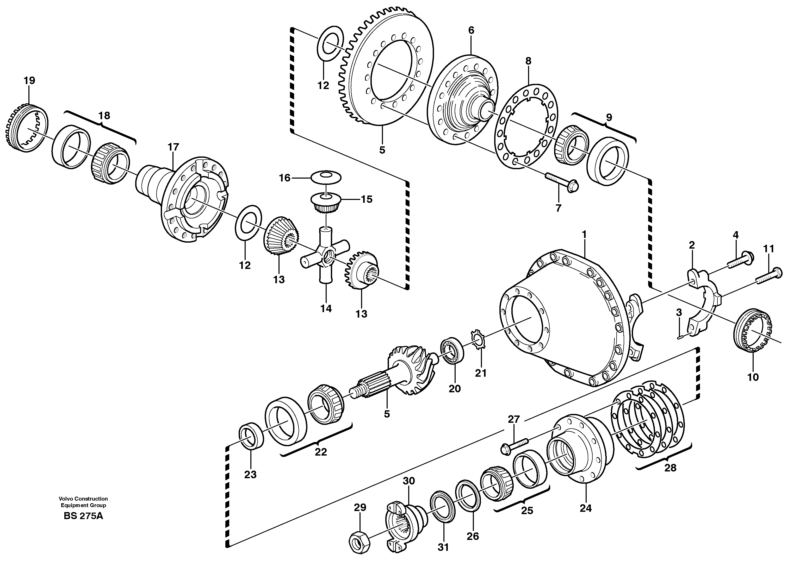 Final drive  AH64J PROD NO 23786,AHW64M PROD NO 23923,81043 81069 — volvo parts diagram
