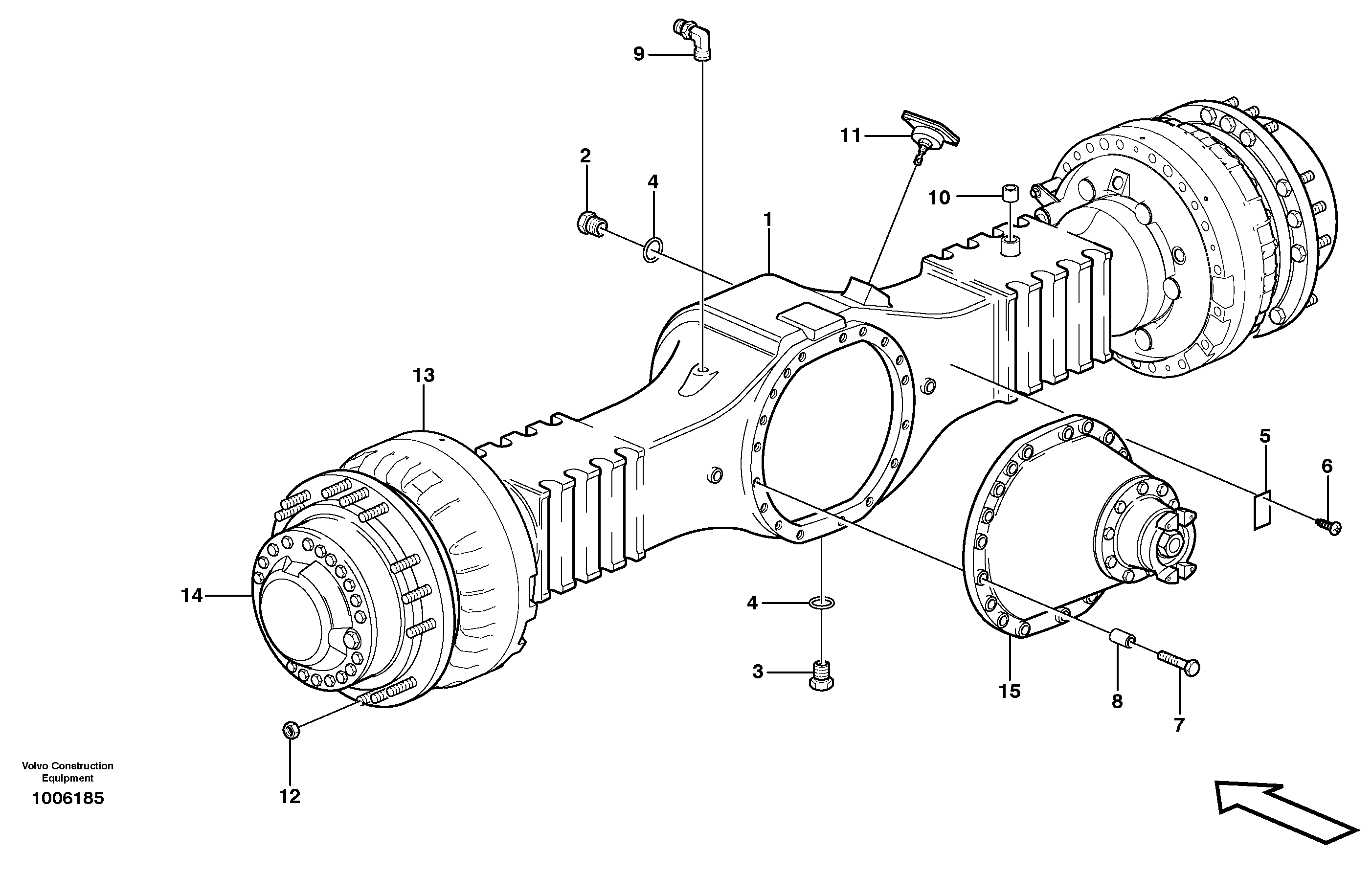 Planetary axle, motor unit  AHW64M PROD NO 23923, 81043, 81269 — volvo parts diagram