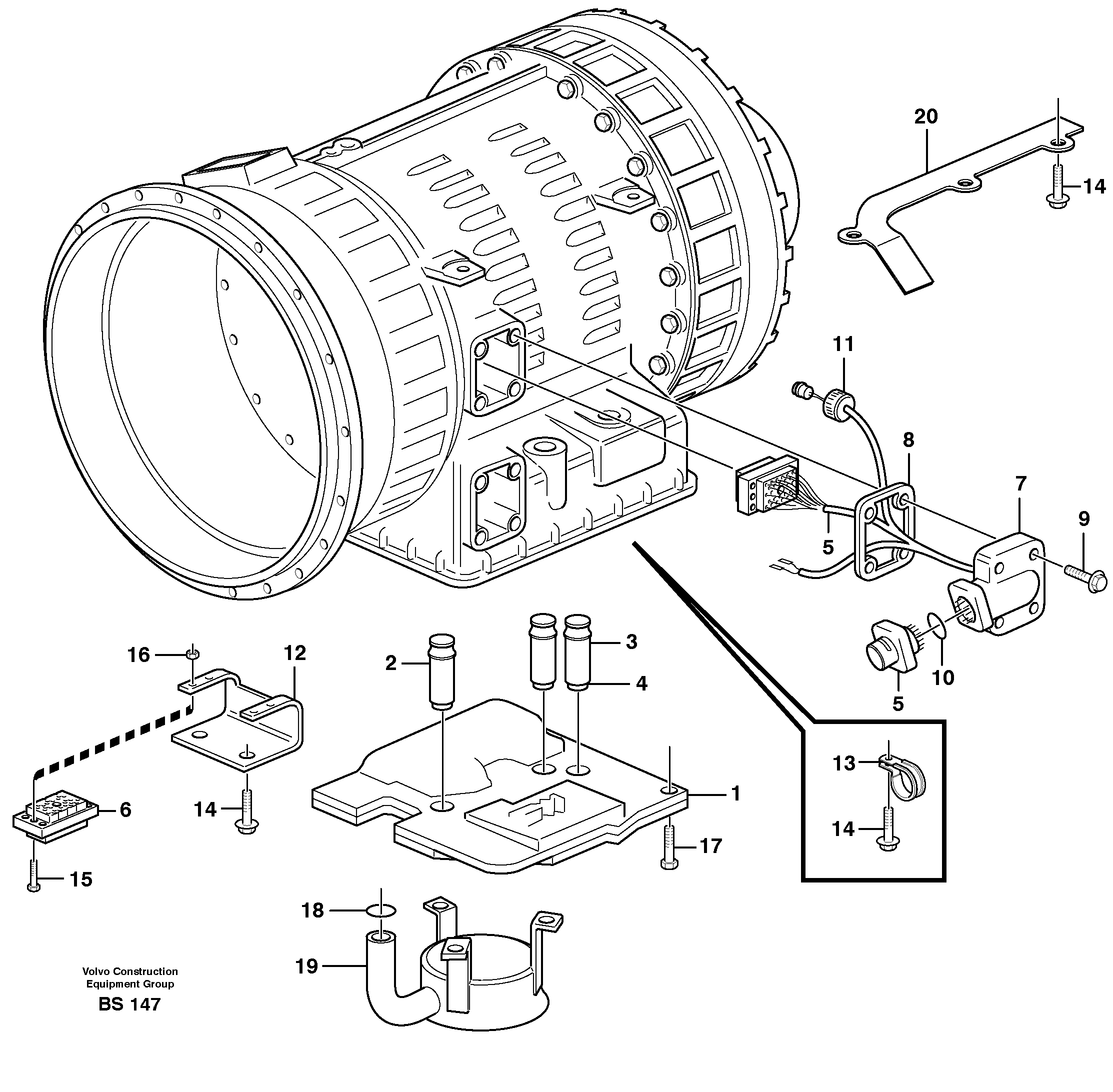Control system with fitting parts  22517, 22546, 22640, 22650 — volvo parts diagram