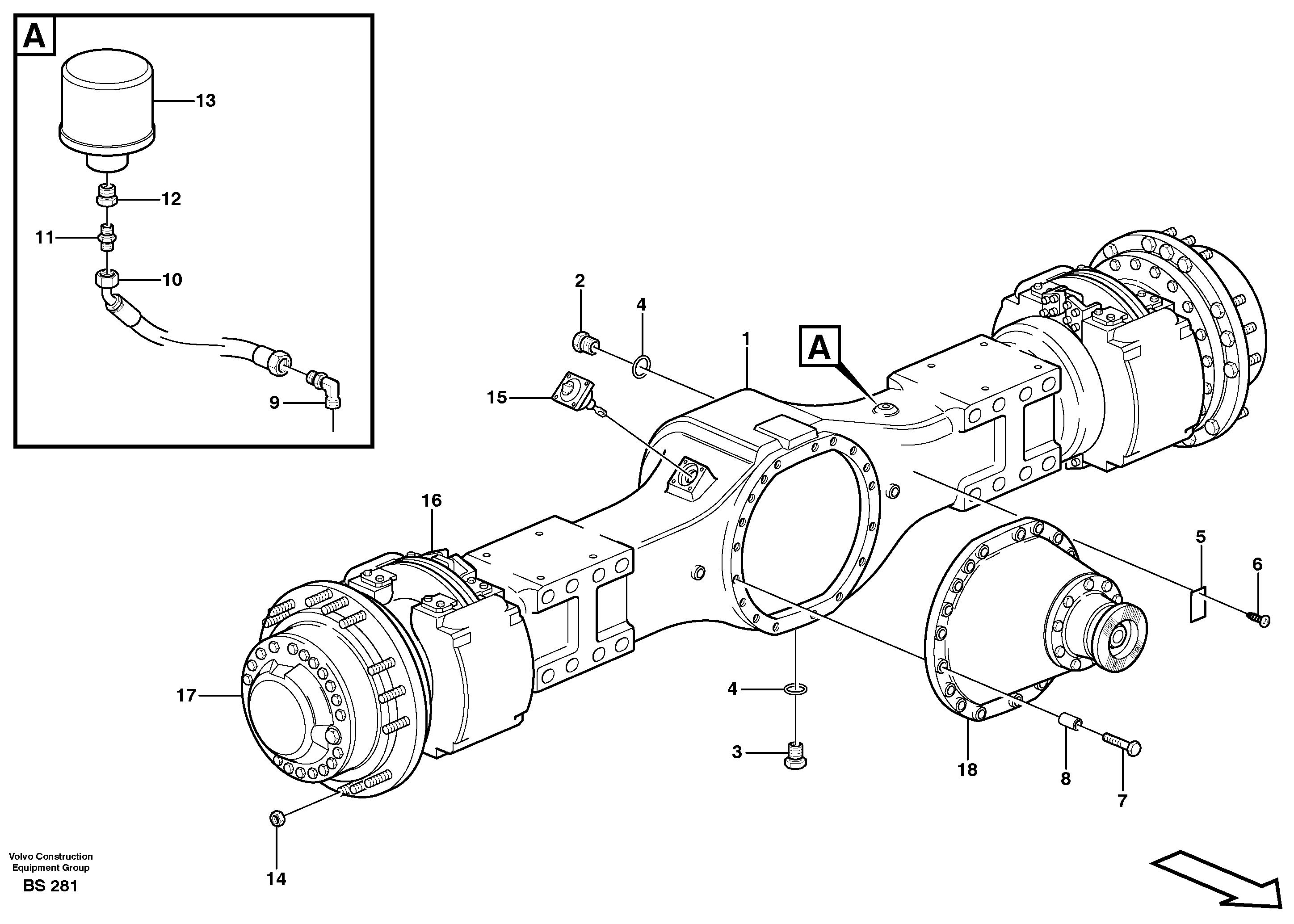 Planetary axle 2, load unit  AH64L PROD NO 23788 — volvo parts diagram