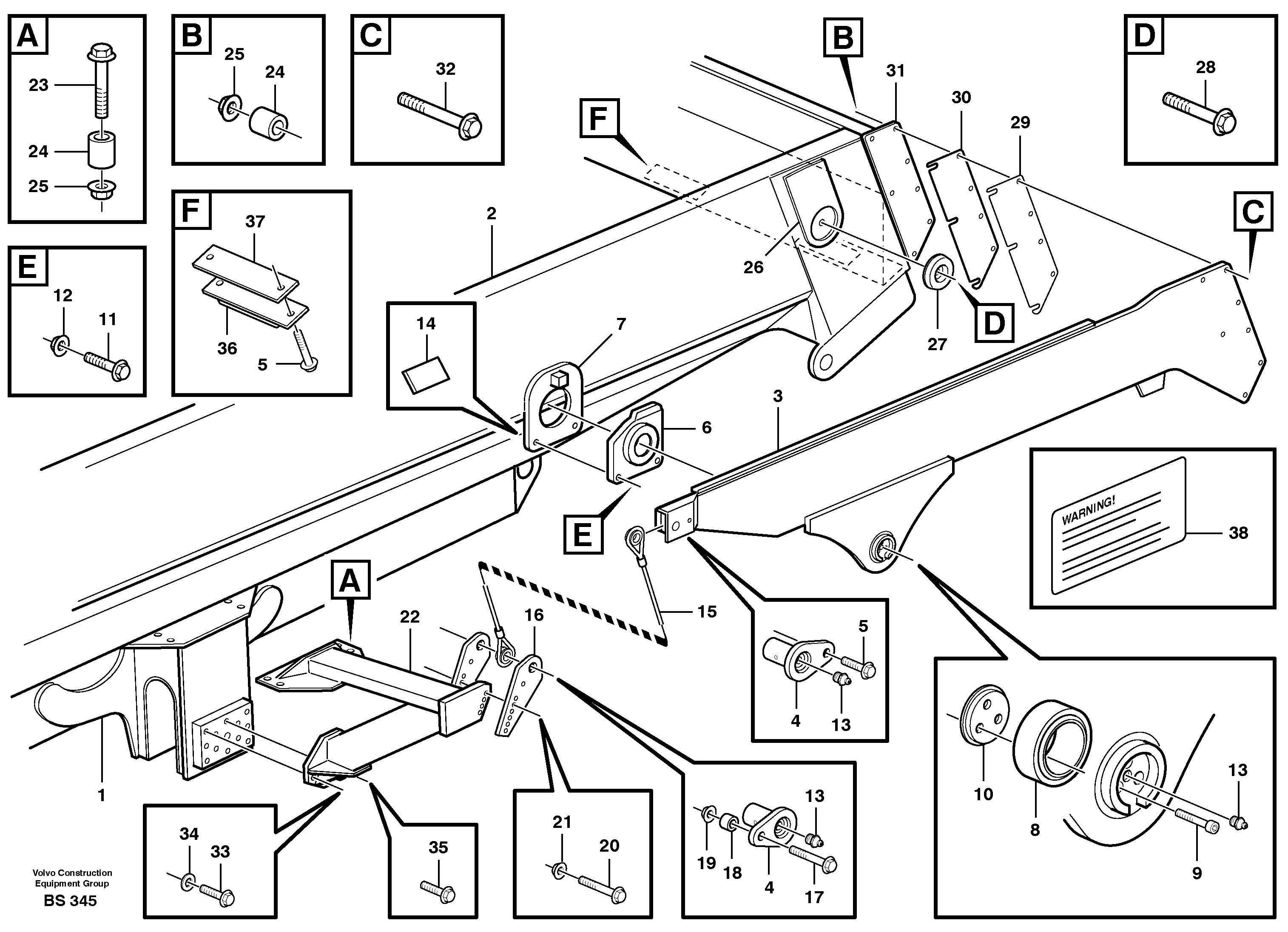Overhung tailgate  93366 — volvo parts diagram