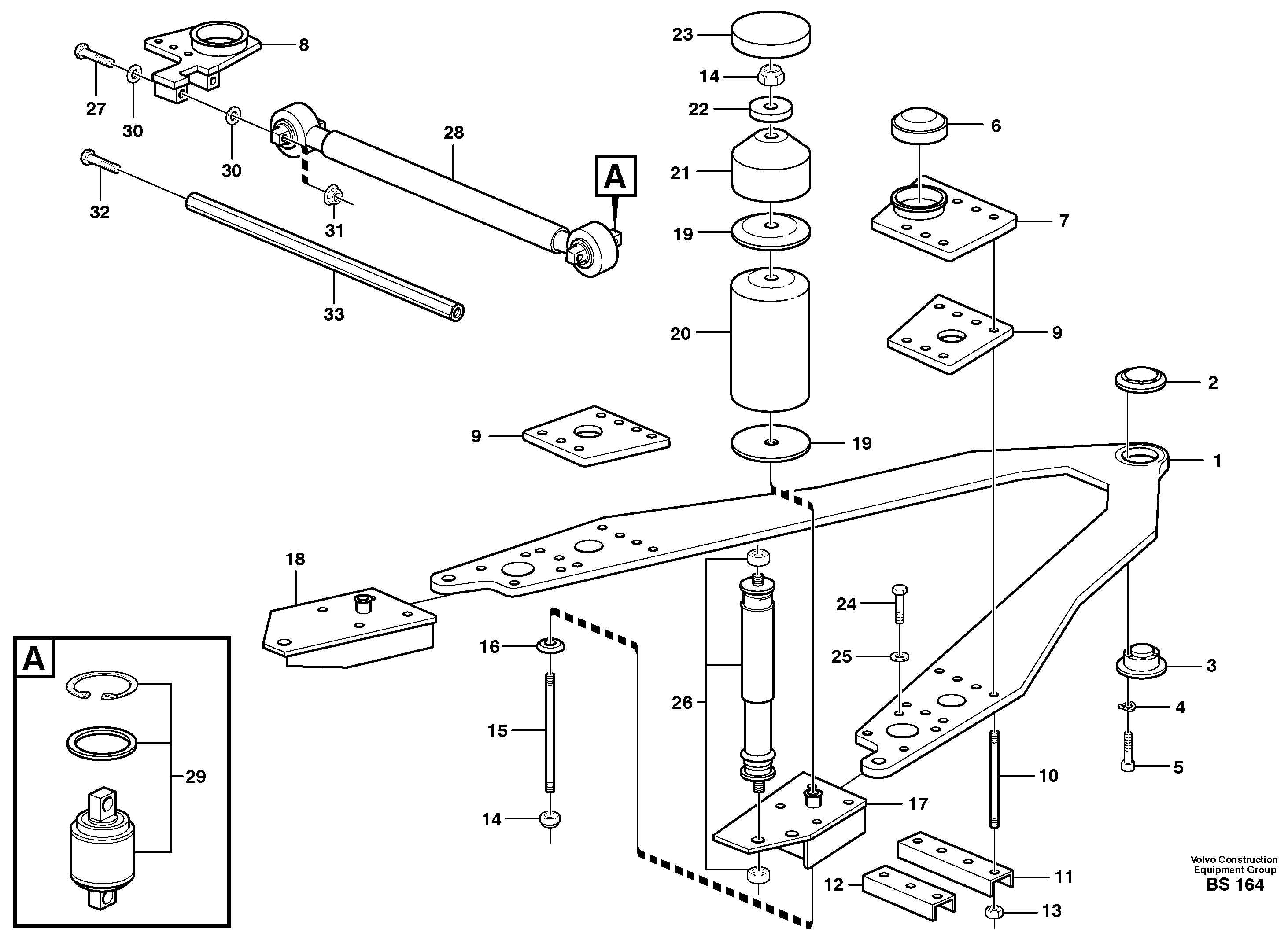 Front axle suspension — volvo parts diagram