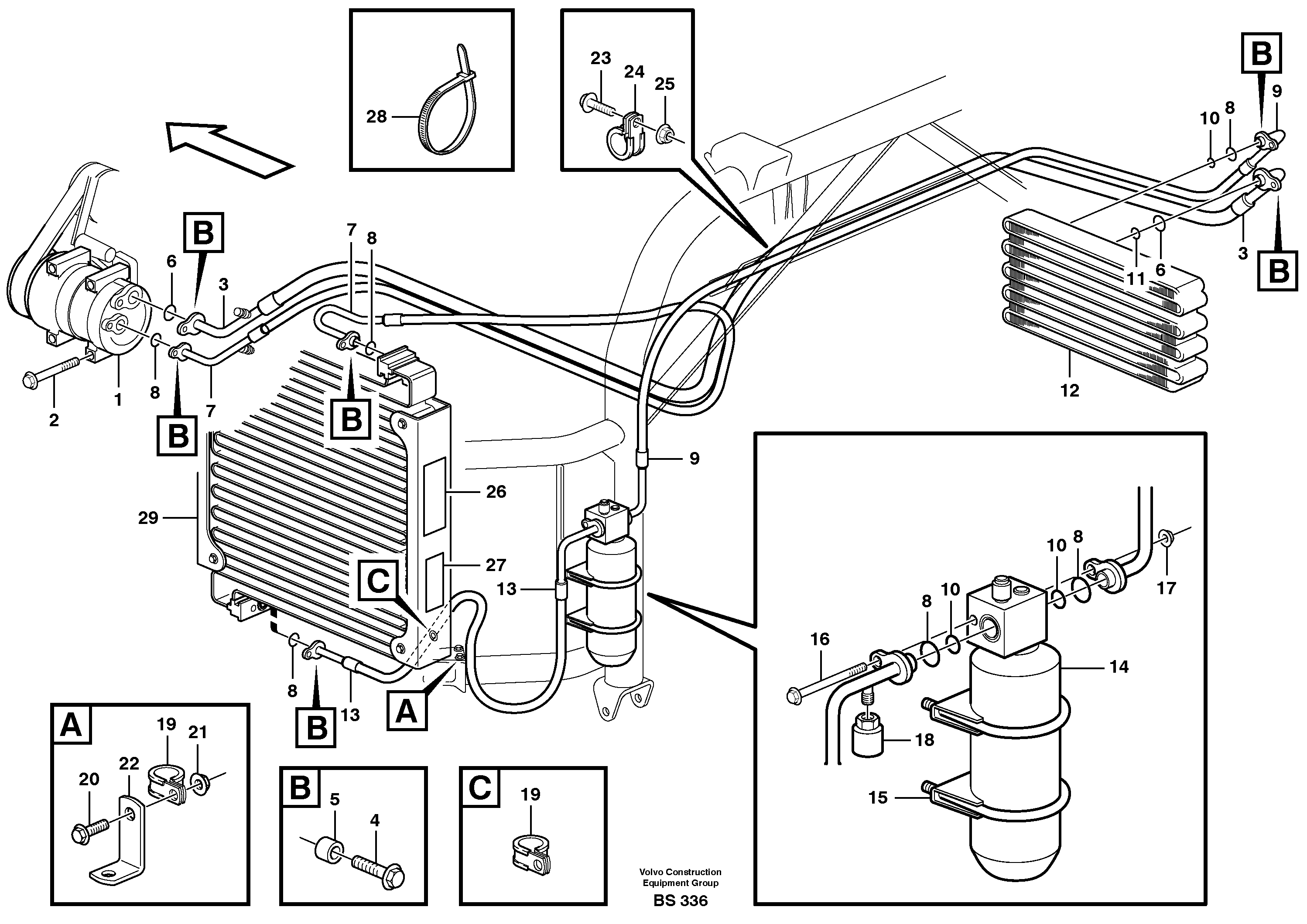 Air conditioning.  93333, 81239 — volvo parts diagram
