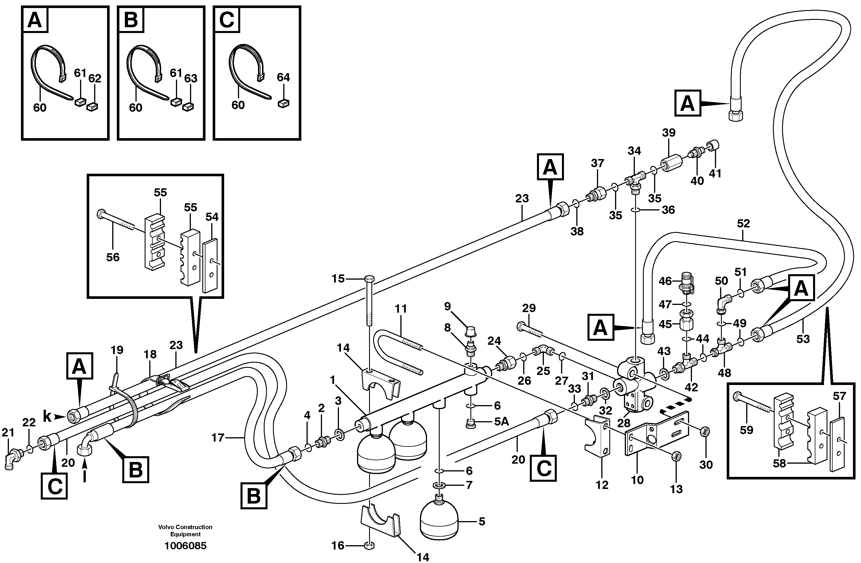 Hydraulic brake system, load unit  SER NO 11642 -, SER NO 71018 -  BRA — volvo parts diagram