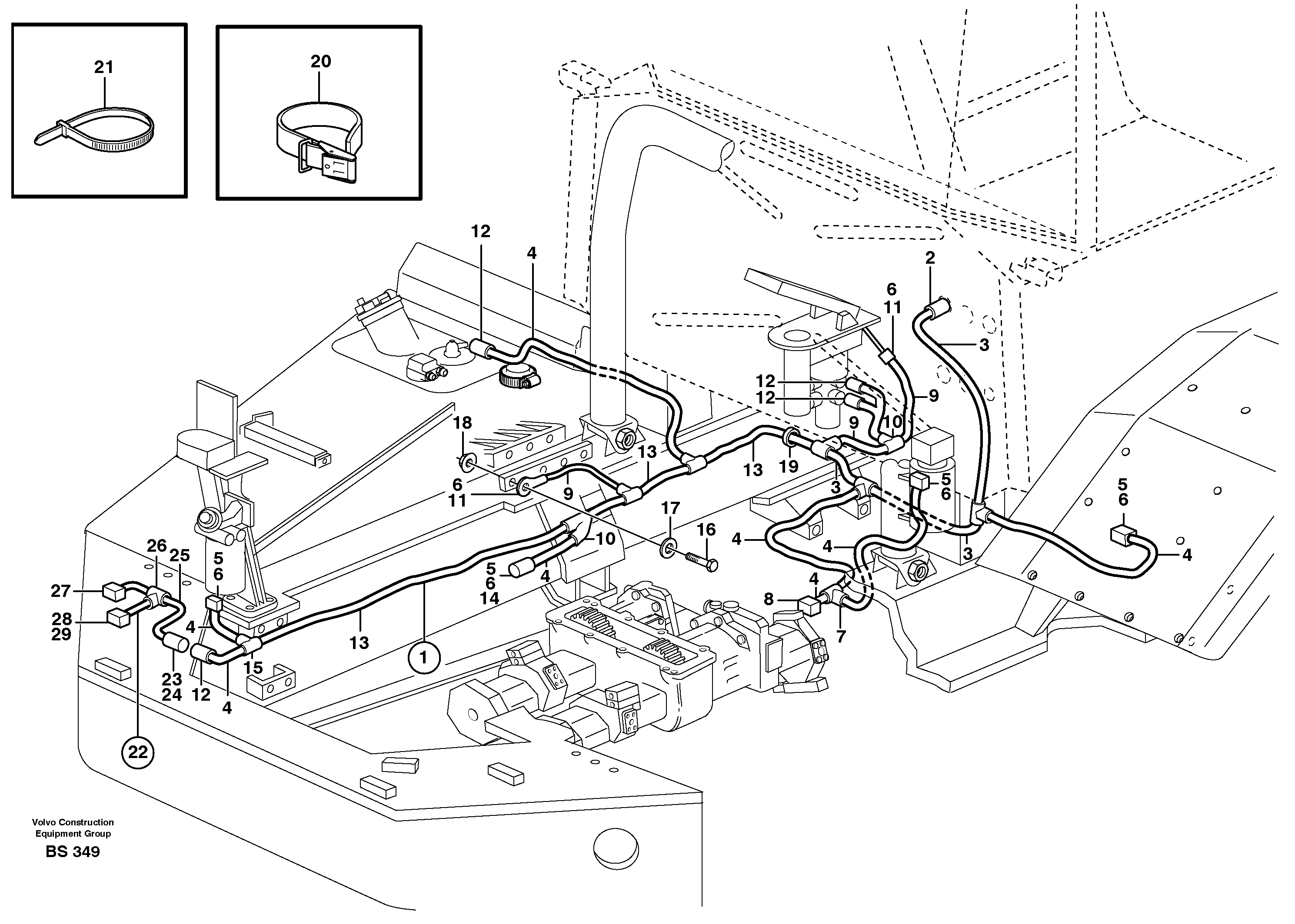 Cable harnesses, front — volvo parts diagram