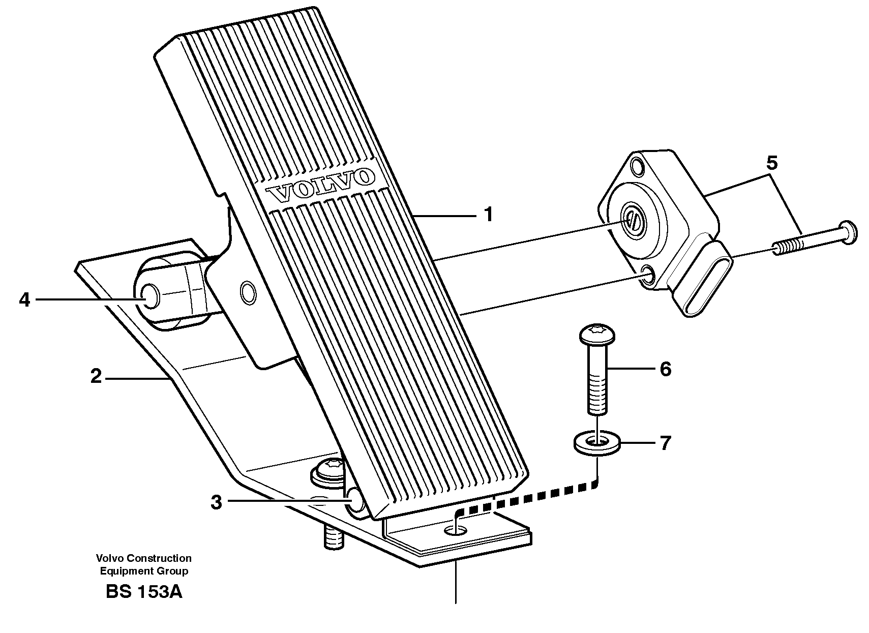 Retarder pedal — volvo parts diagram