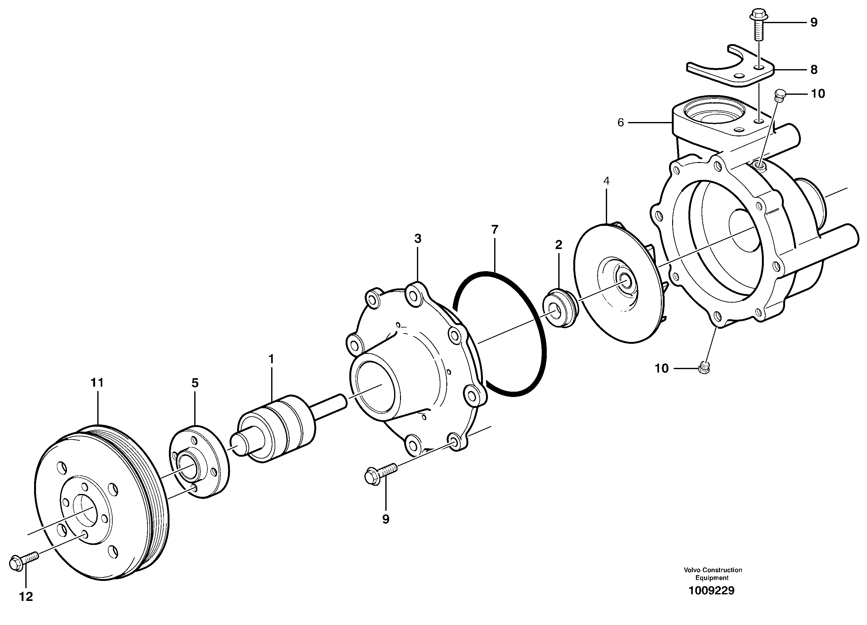 Water pump  8188752, 8188762 — volvo parts diagram