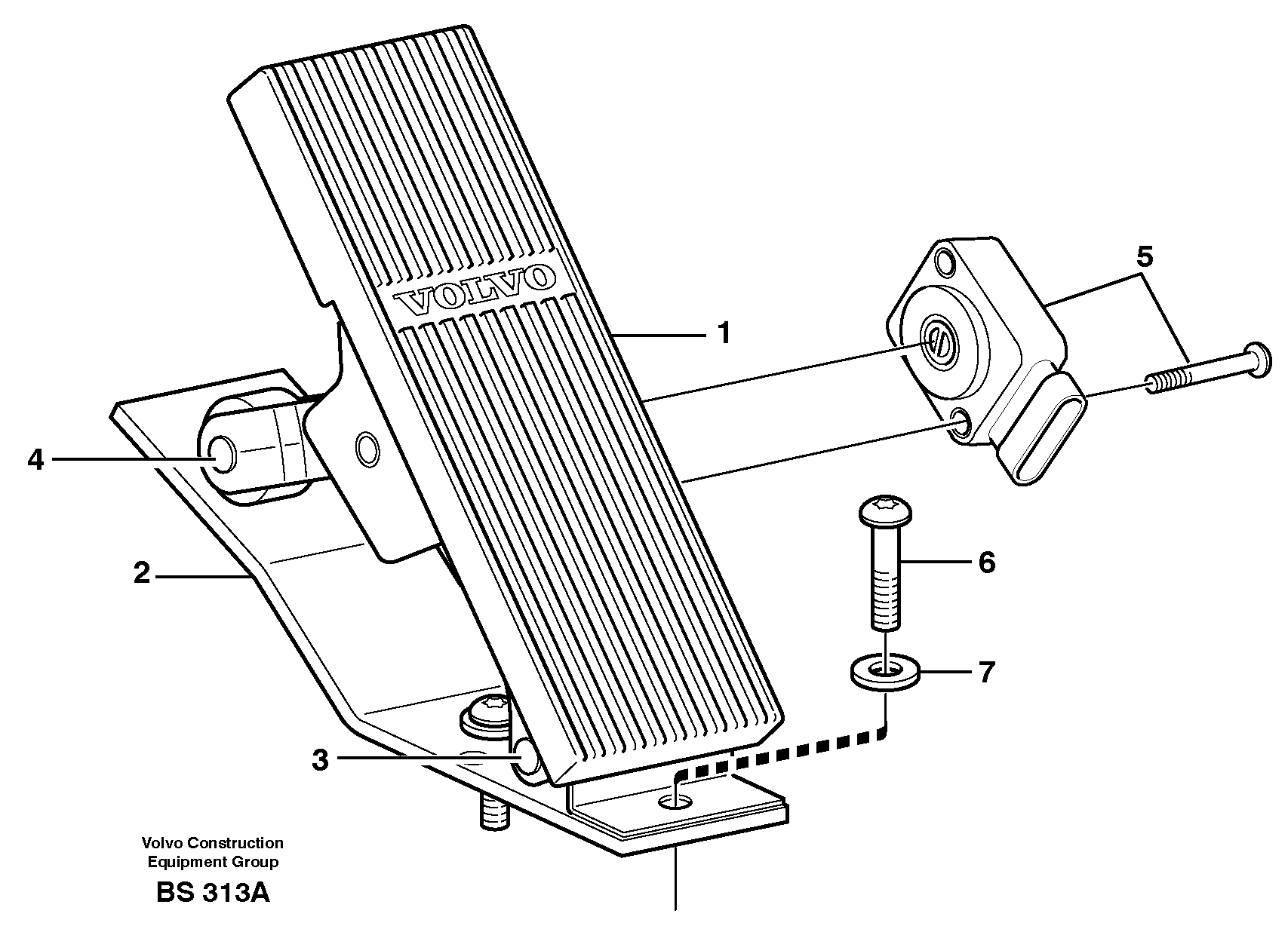 Accelerator pedal — volvo parts diagram