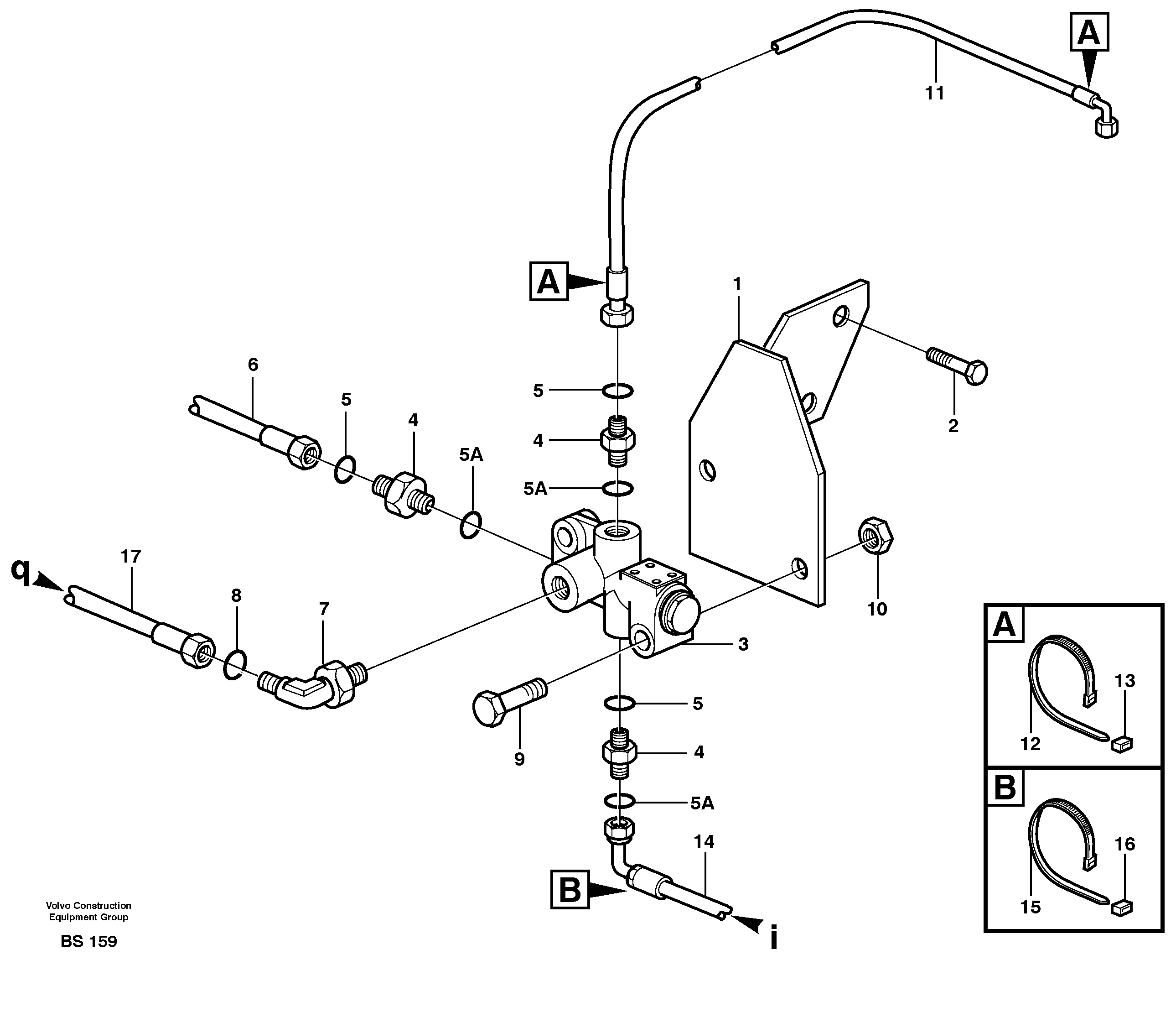 Hydraulic brake system, motor unit, relay valve  SER NO - 11641, SER NO - 71017  BRA — volvo parts diagram