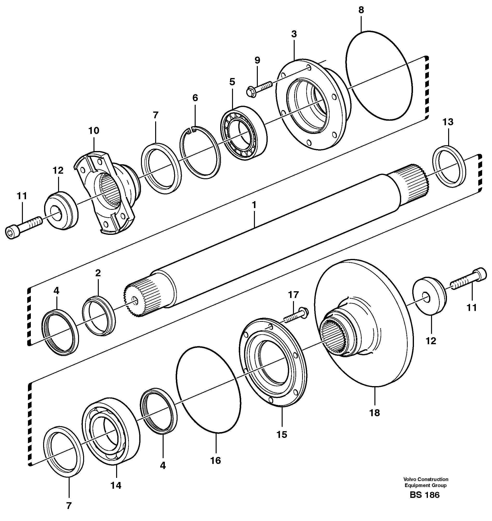 Intermediate shaft — volvo parts diagram