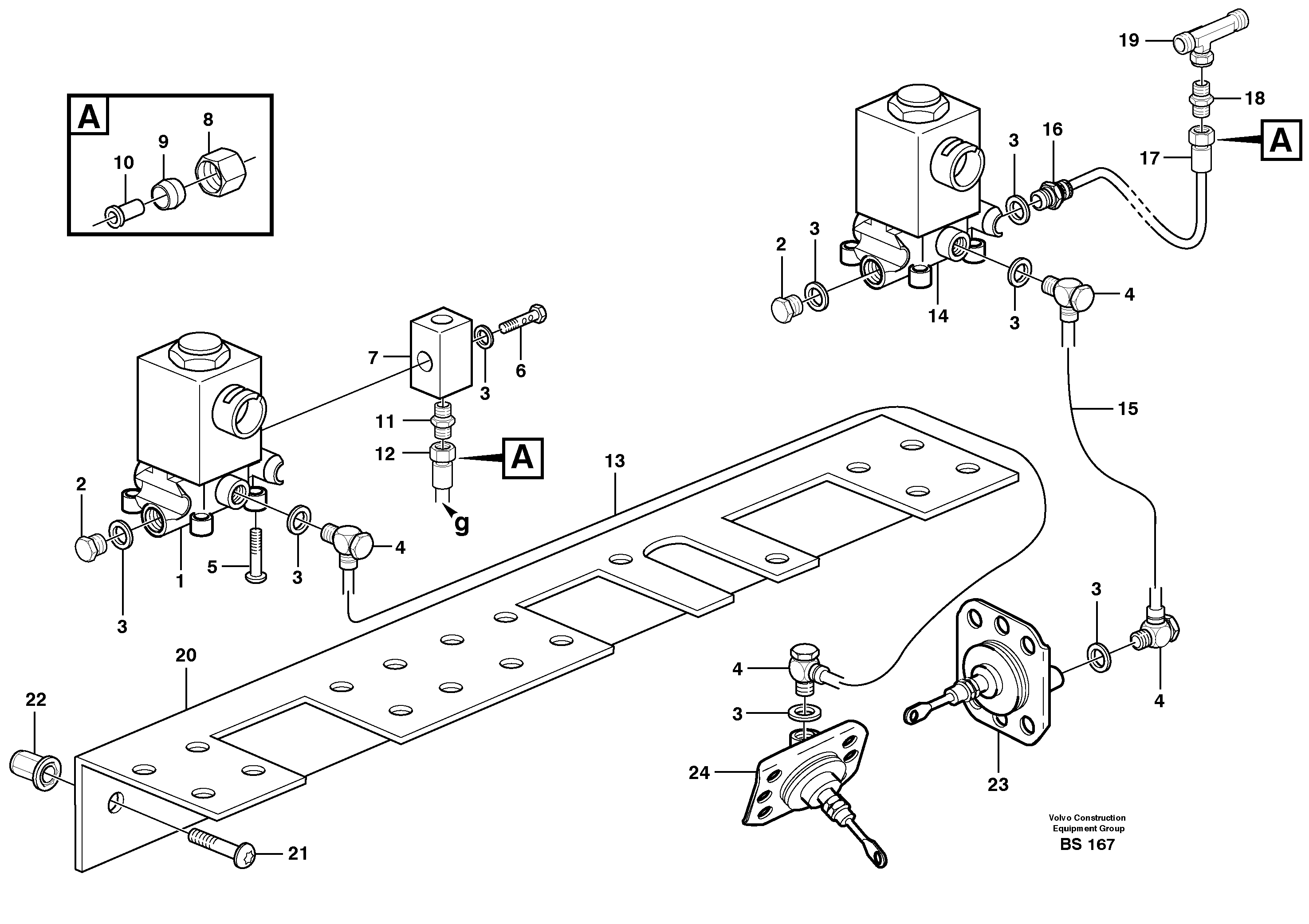 Pneumatic system, diff lock, cab  CAB - 12241 — volvo parts diagram