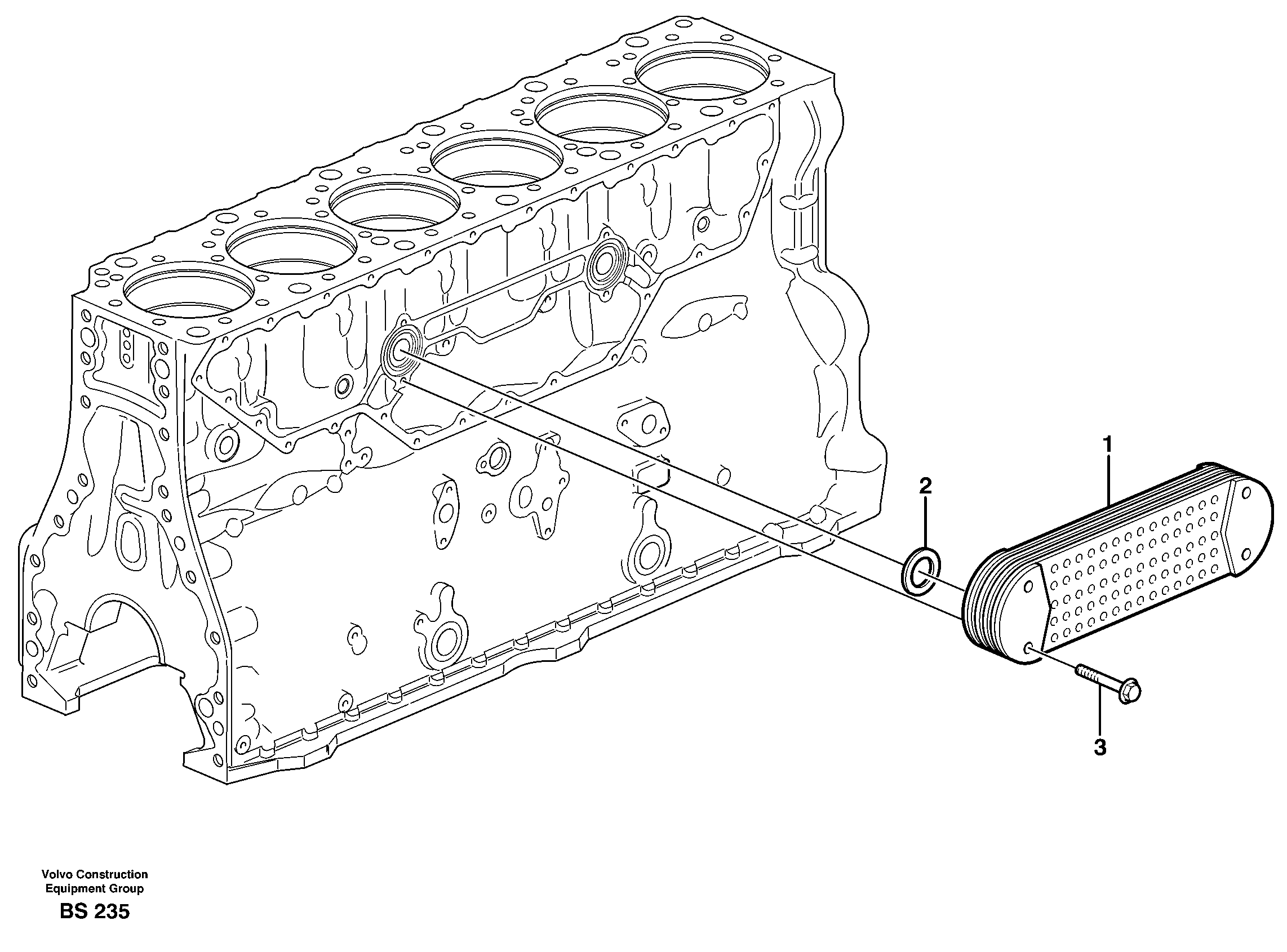 Oil cooler — volvo parts diagram
