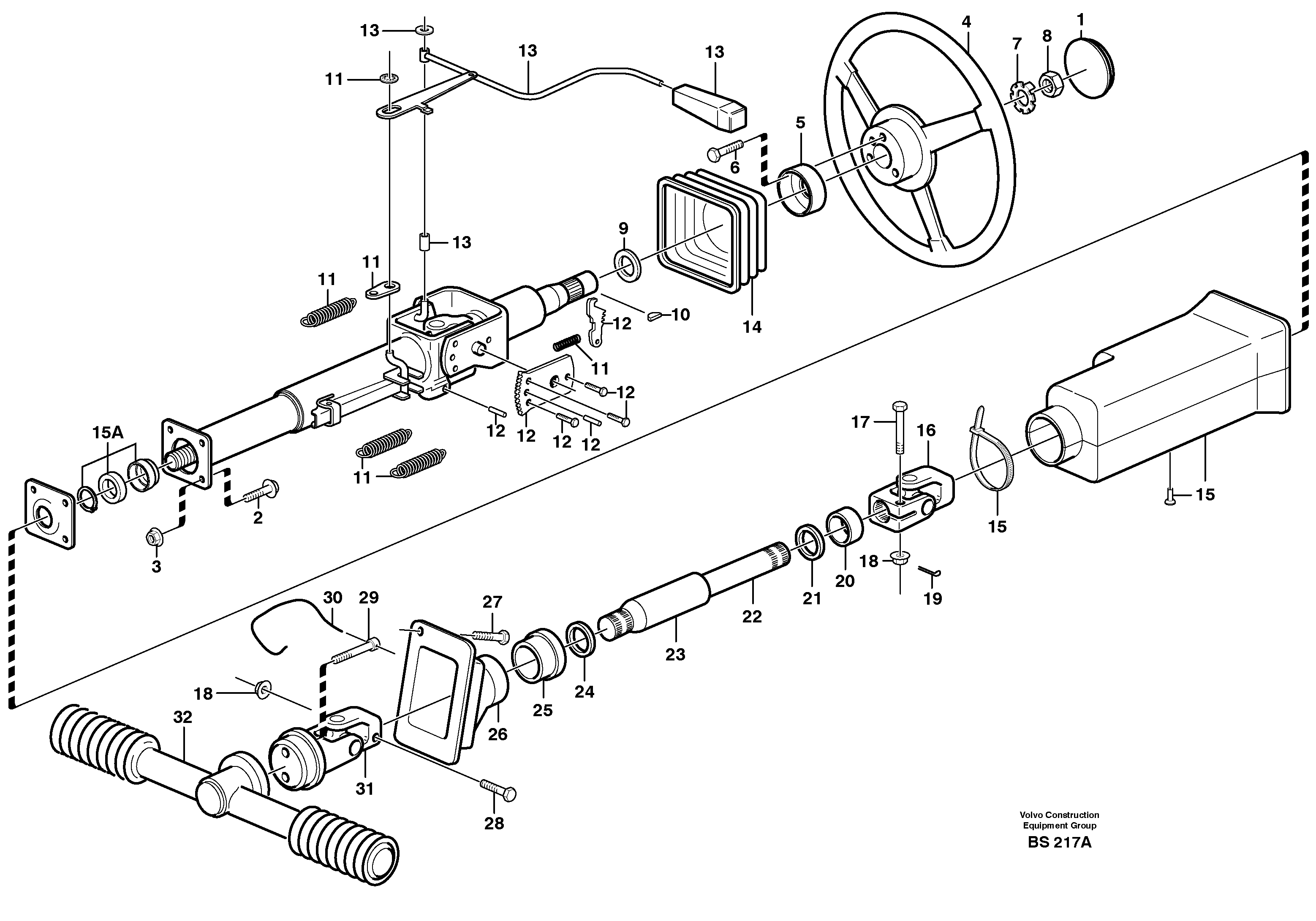 Steering system  37129, 37135, 81192 — volvo parts diagram