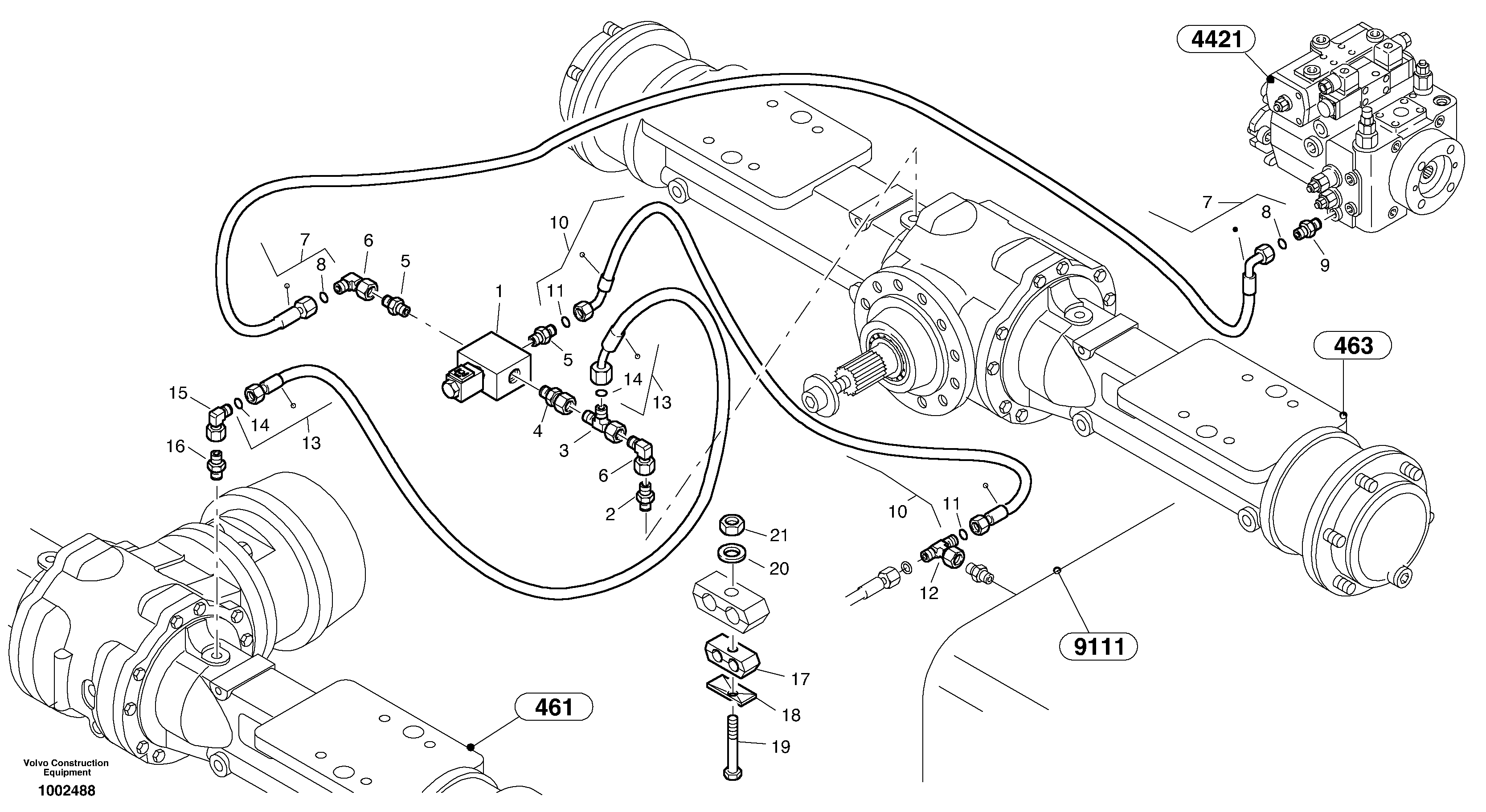 Differential lock — volvo parts diagram