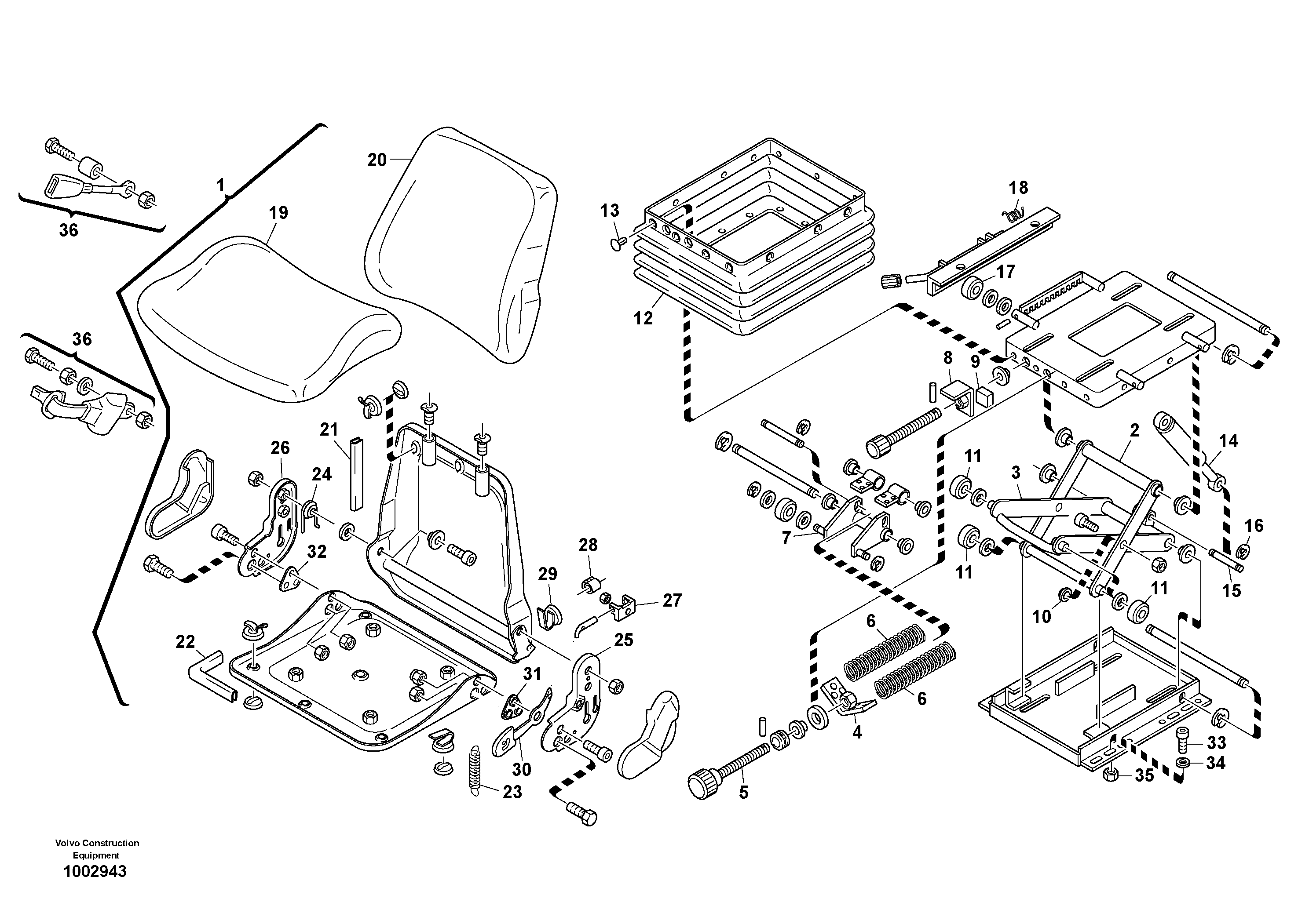Driver's seat — volvo parts diagram